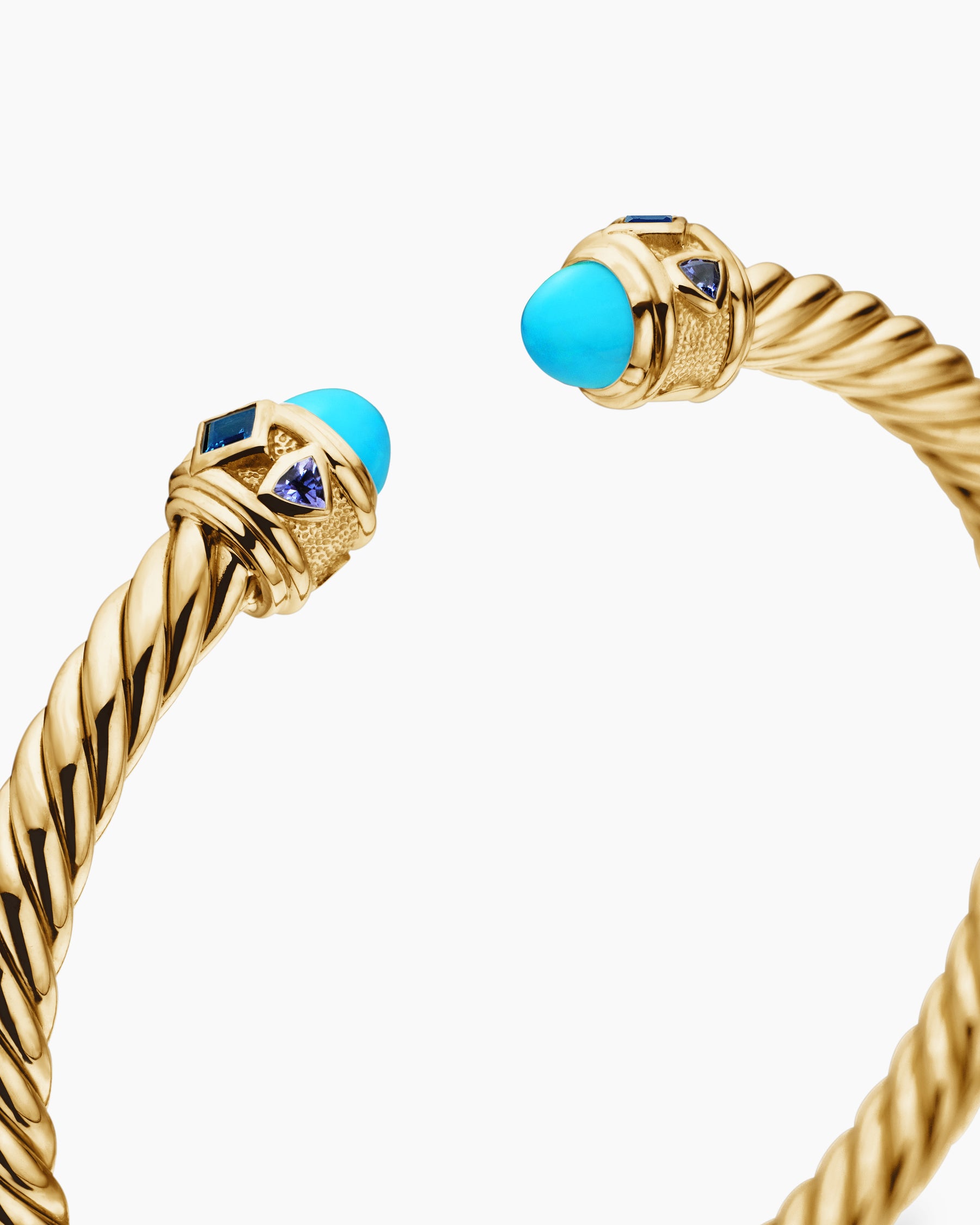 Renaissance Cablespira Bracelet in 18K Yellow Gold with Turquoise, Hampton Blue Topaz and Iolite, 5mm - Image 5