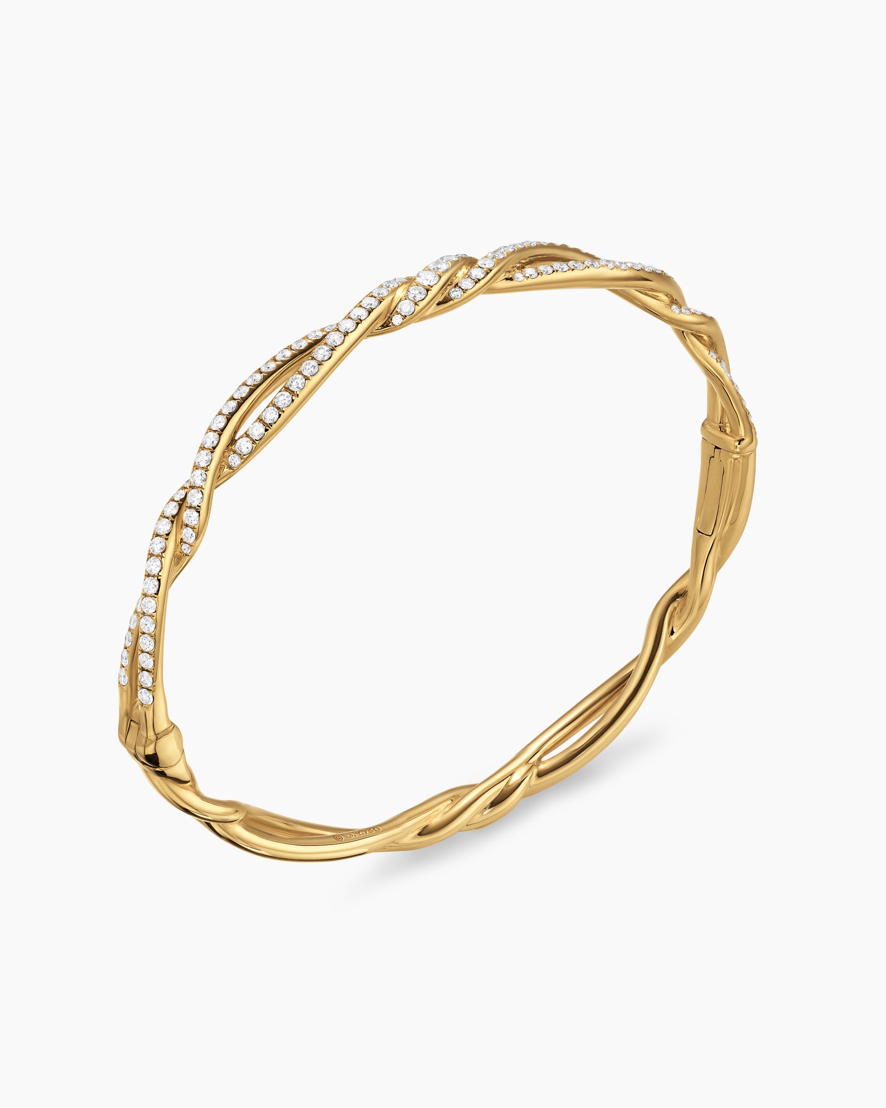 Wisteria Bangle Bracelet in 18K Yellow Gold with Diamonds, 5.4mm - Image 3