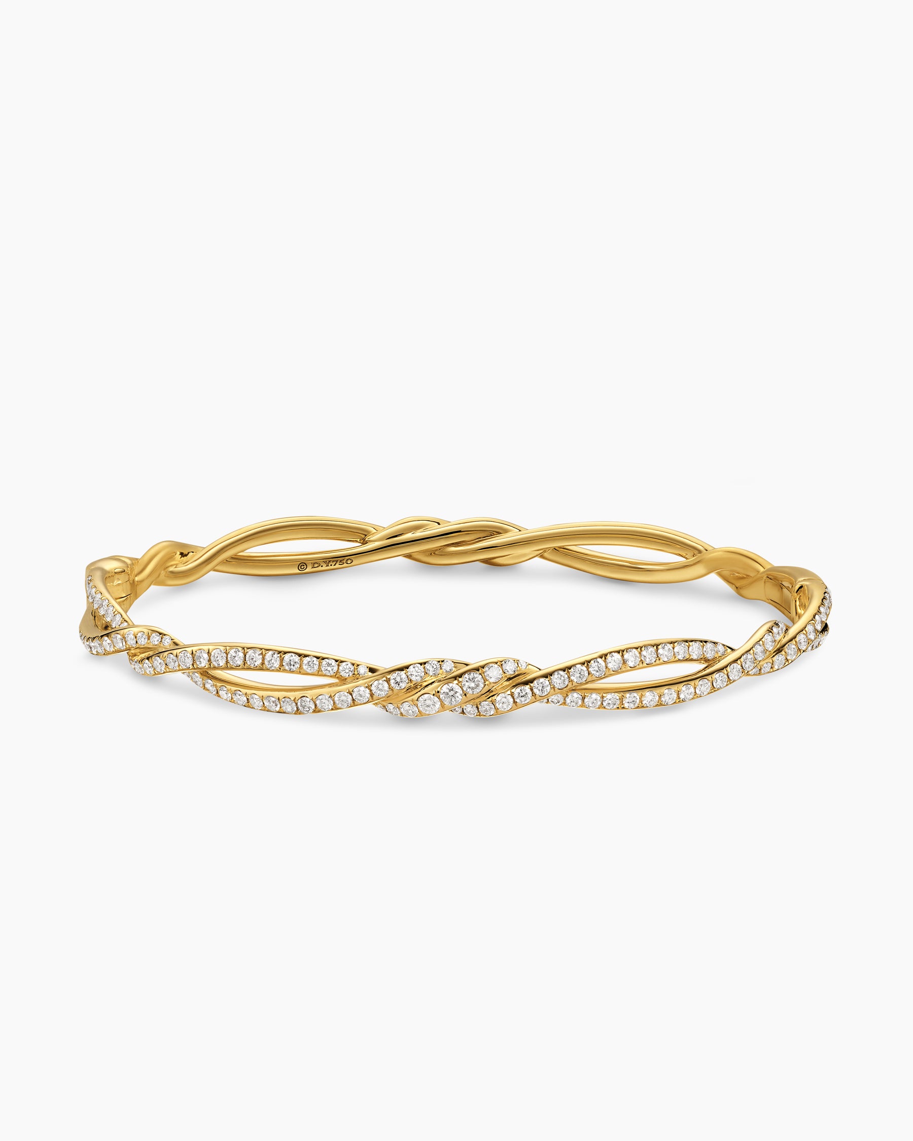 Wisteria Bangle Bracelet in 18K Yellow Gold with Diamonds, 5.4mm - Image 4