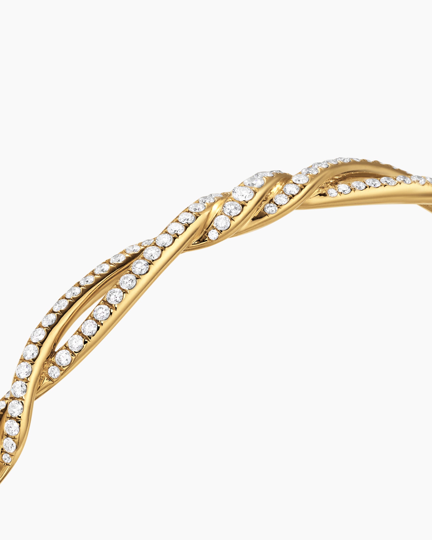 Wisteria Bangle Bracelet in 18K Yellow Gold with Diamonds, 5.4mm - Image 5