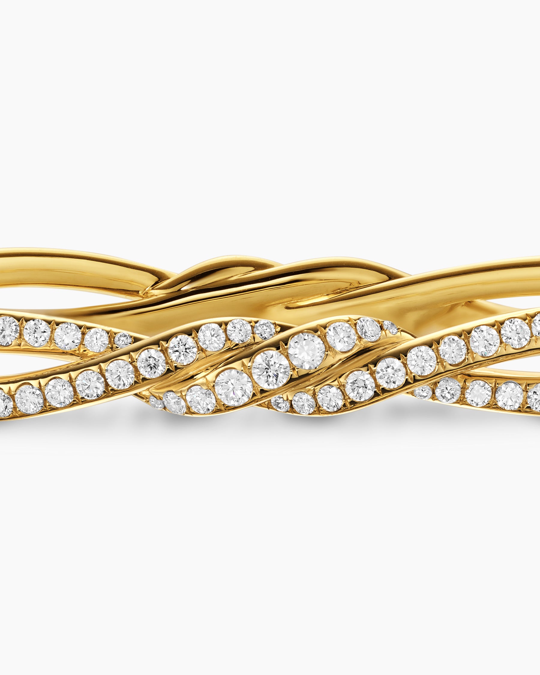 Wisteria Bangle Bracelet in 18K Yellow Gold with Diamonds, 5.4mm - Image 6
