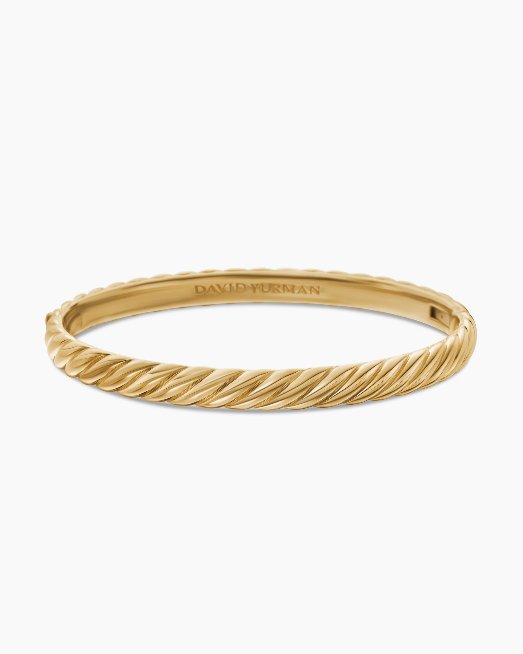 Sculpted Cable Bangle Bracelet in 18K Yellow Gold, 6.2mm - Image 4