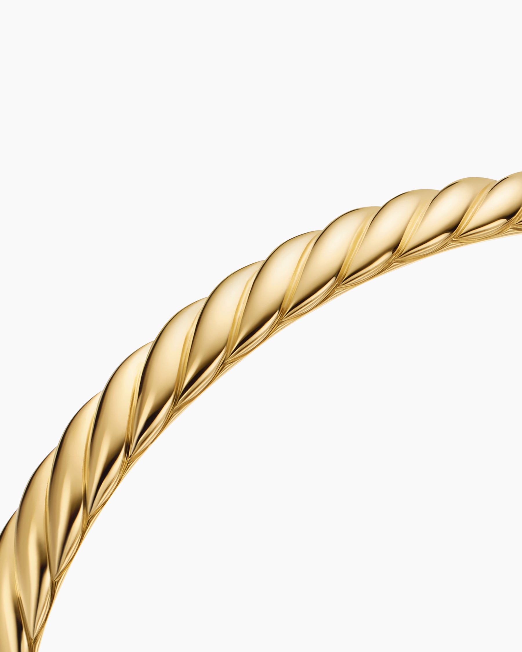Sculpted Cable Bangle Bracelet in 18K Yellow Gold, 6.2mm - Image 5
