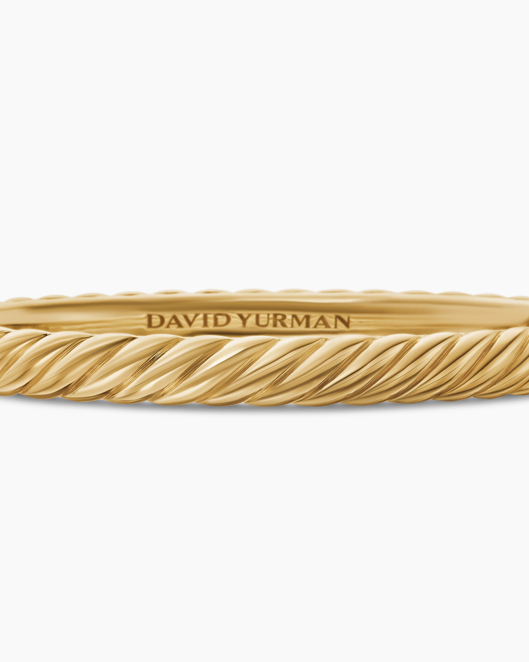 Sculpted Cable Bangle Bracelet in 18K Yellow Gold, 6.2mm - Image 6