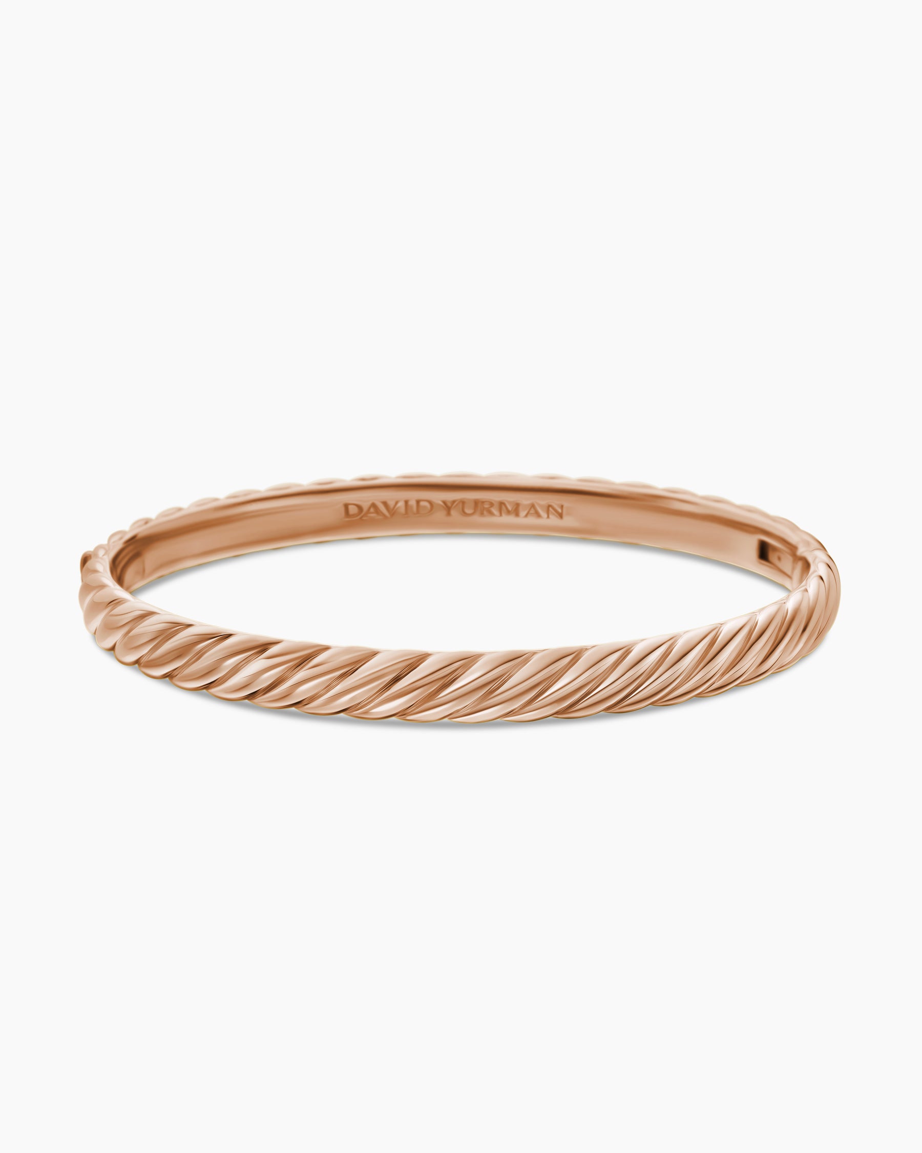 Sculpted Cable Bangle Bracelet in 18K Rose Gold, 6.2mm - Image 4