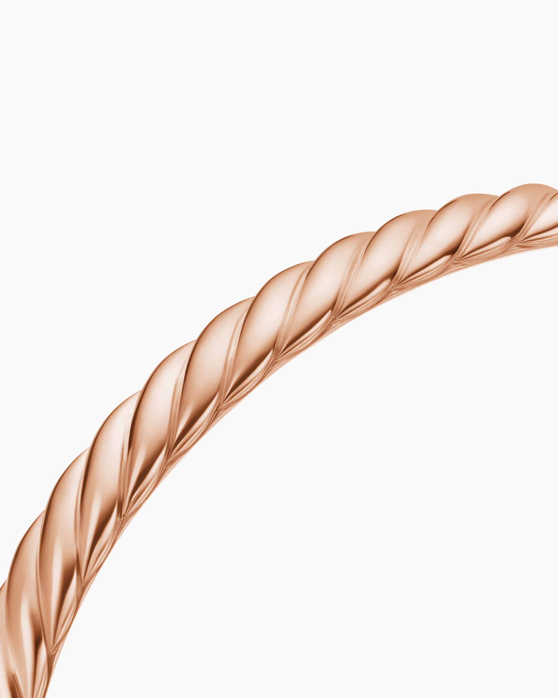 Sculpted Cable Bangle Bracelet in 18K Rose Gold, 6.2mm - Image 5