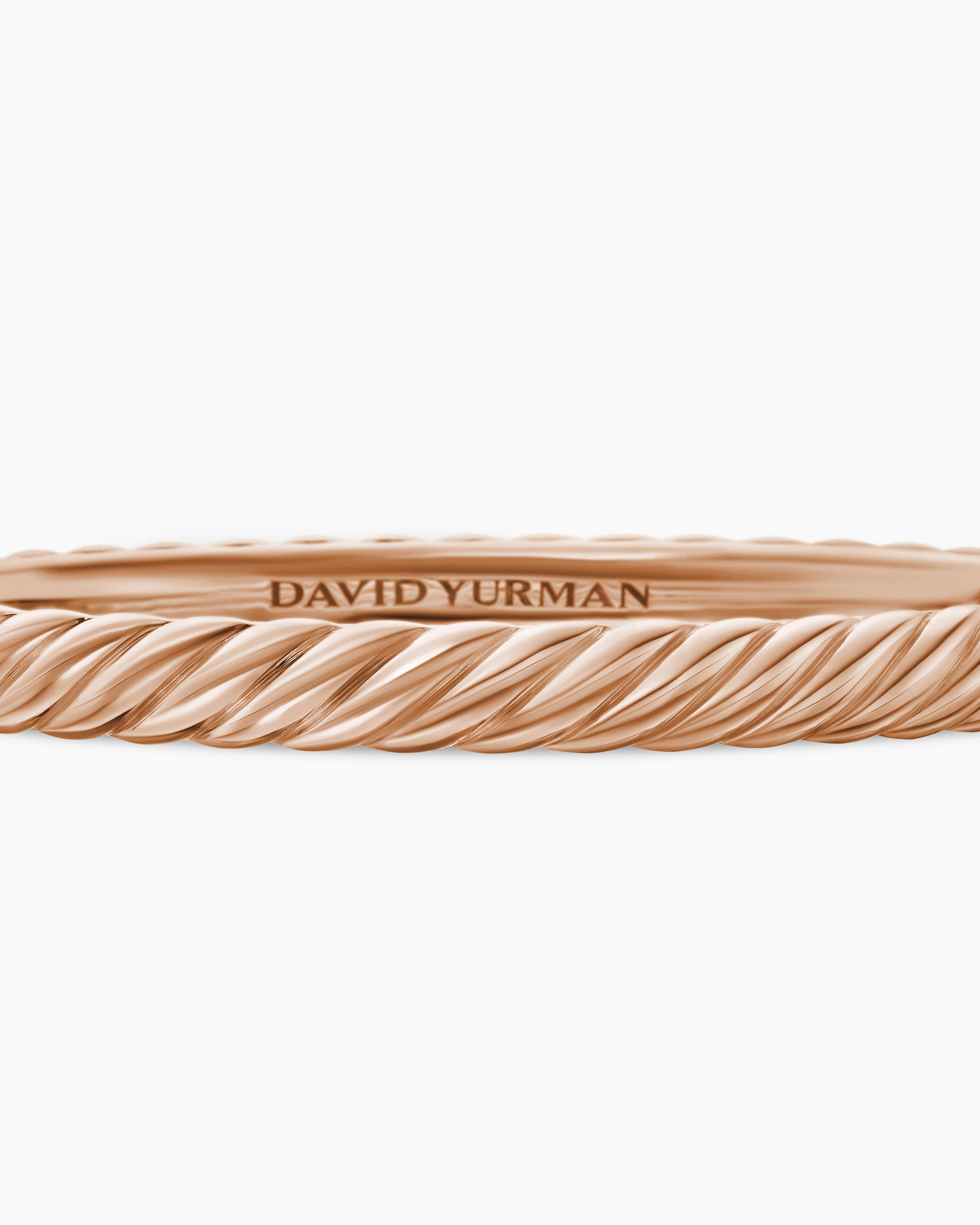 Sculpted Cable Bangle Bracelet in 18K Rose Gold, 6.2mm - Image 6