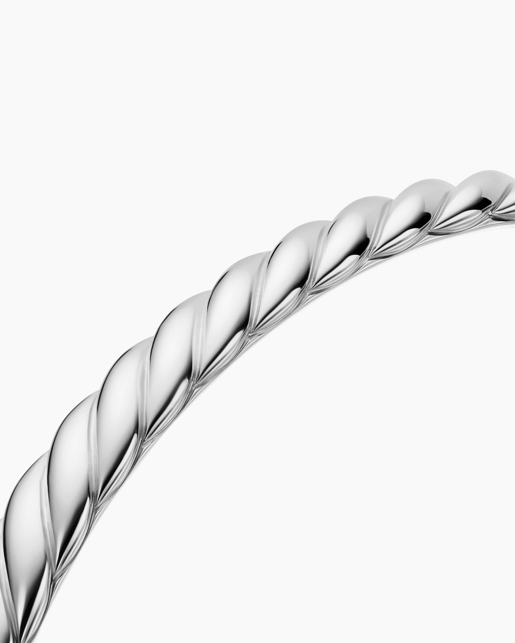 Sculpted Cable Bangle Bracelet in 18K White Gold, 6.2mm - Image 5