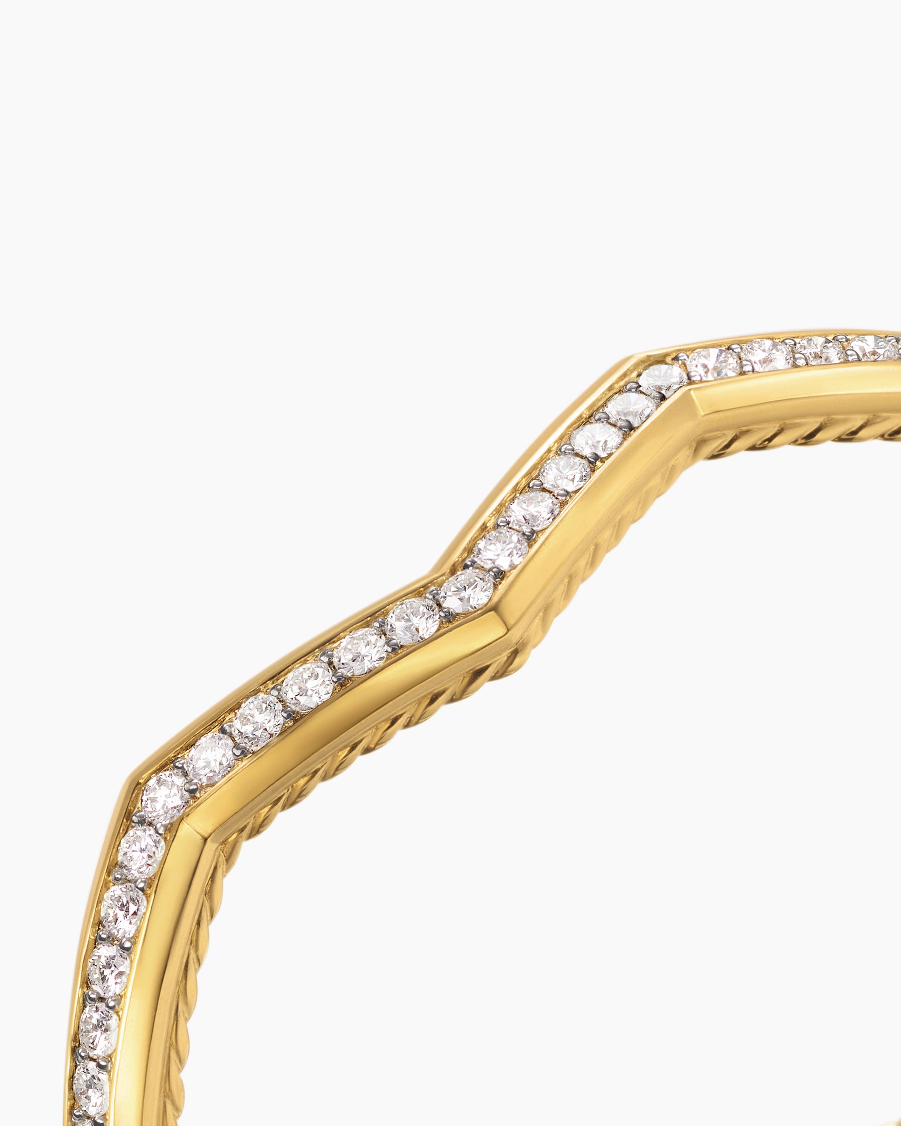 Zig Zag Stax Cuff Bracelet in 18K Yellow Gold with Diamonds, 5mm - Image 5