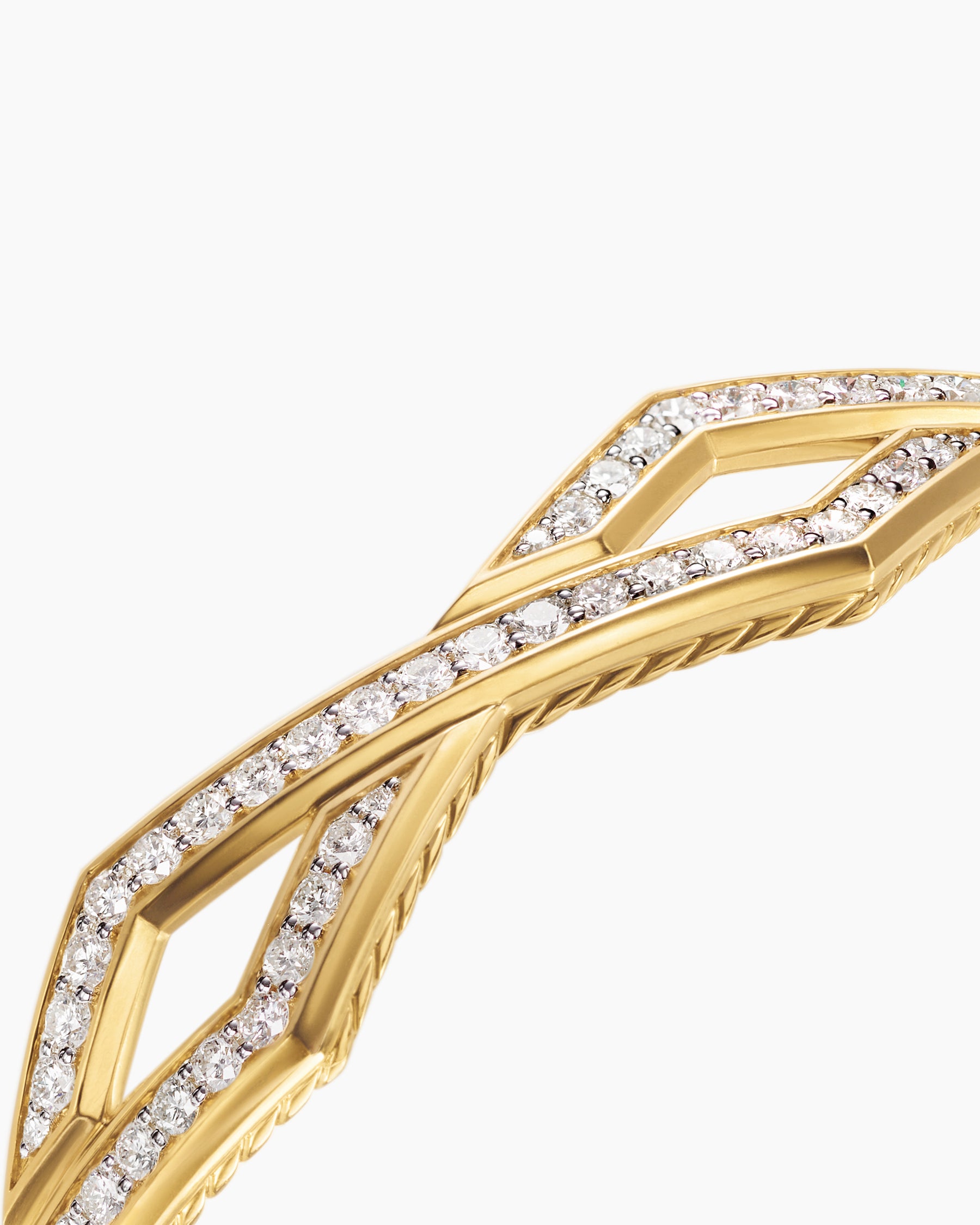 Zig Zag Stax Cuff Bracelet in 18K Yellow Gold with Diamonds, 13mm - Image 5