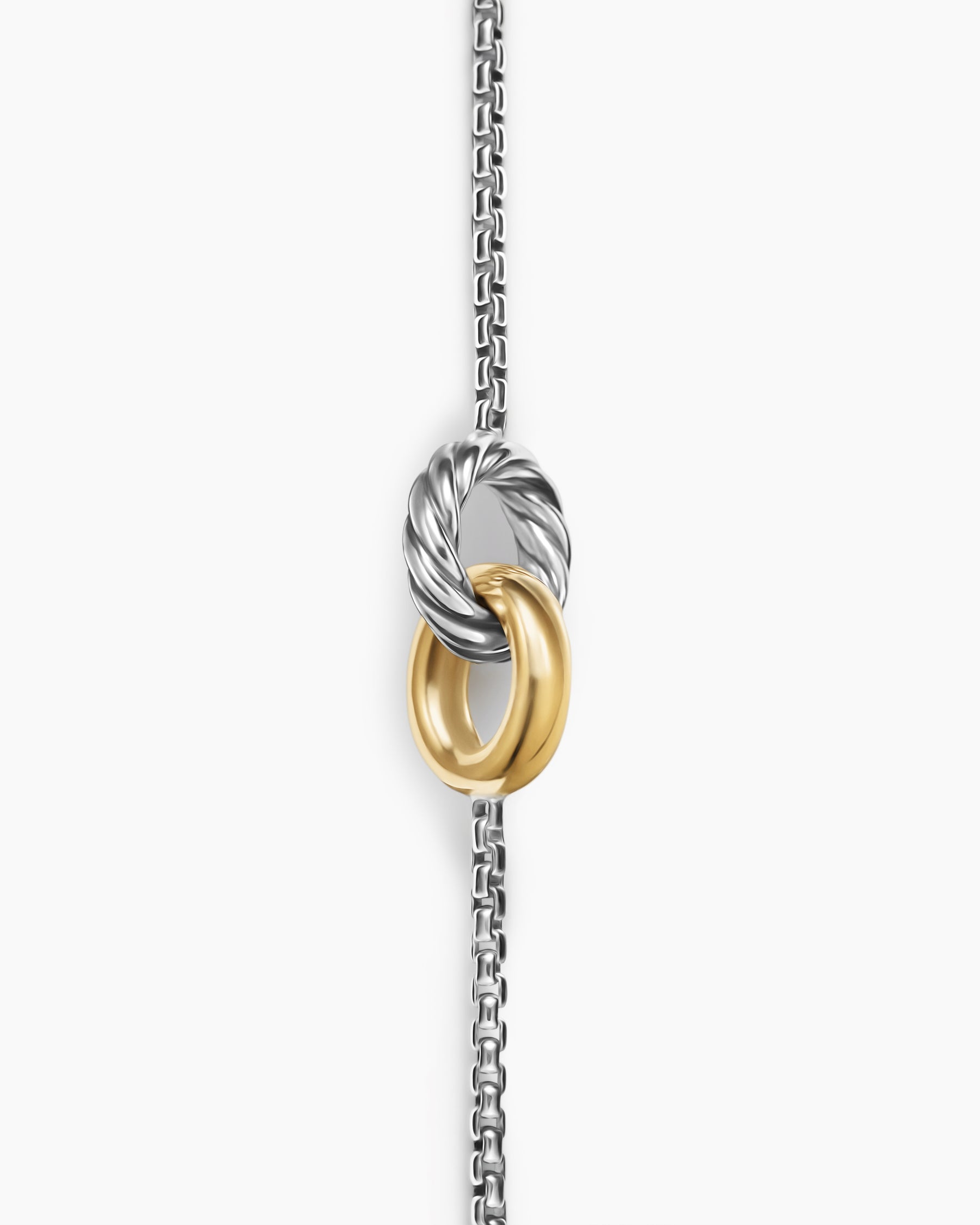 Petite Cable Linked Bracelet in Sterling Silver with 14K Yellow Gold, 15mm - Image 5
