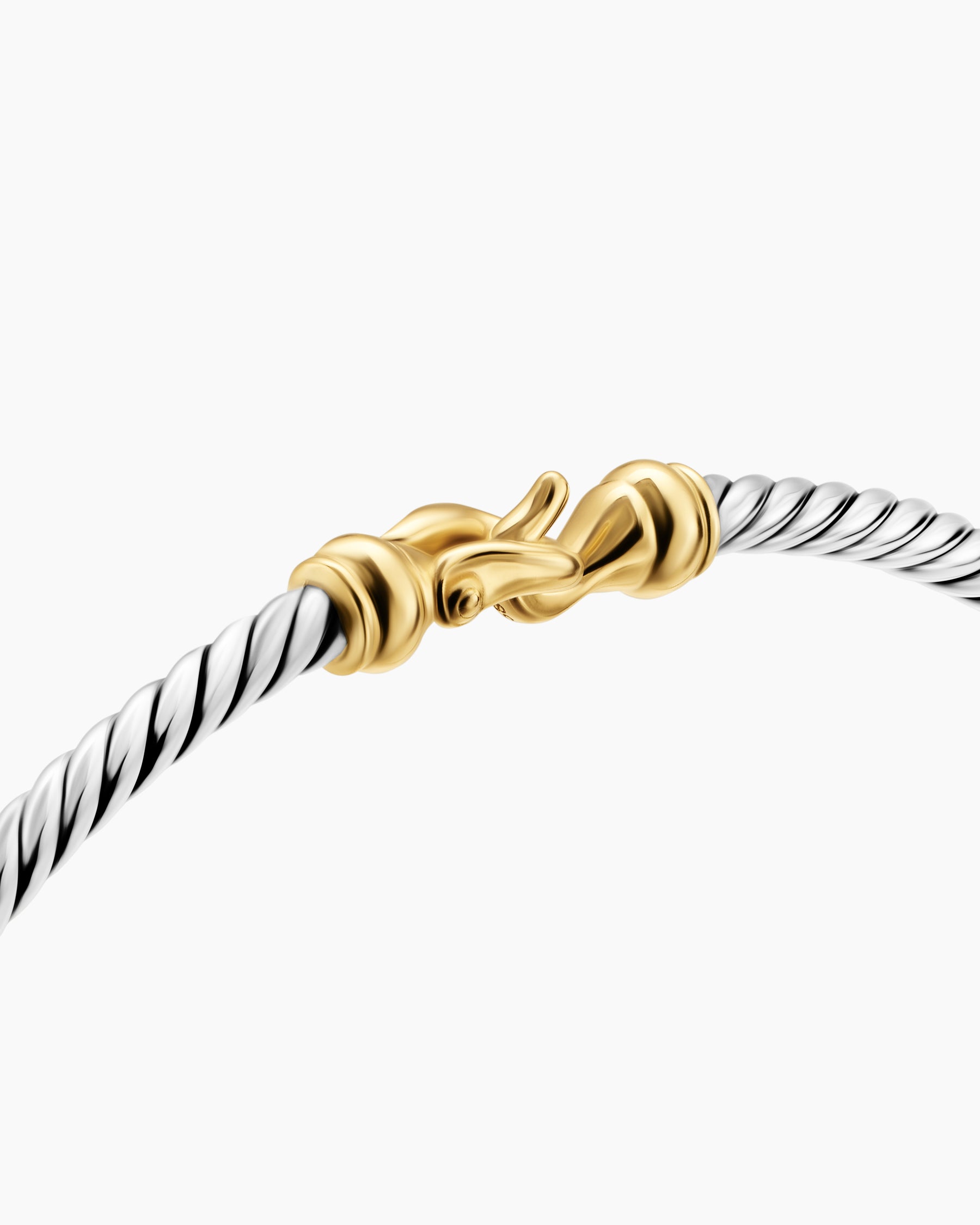 Micro Cable Flex Buckle Bracelet in Sterling Silver with 14K Yellow Gold, 2.6mm - Image 4