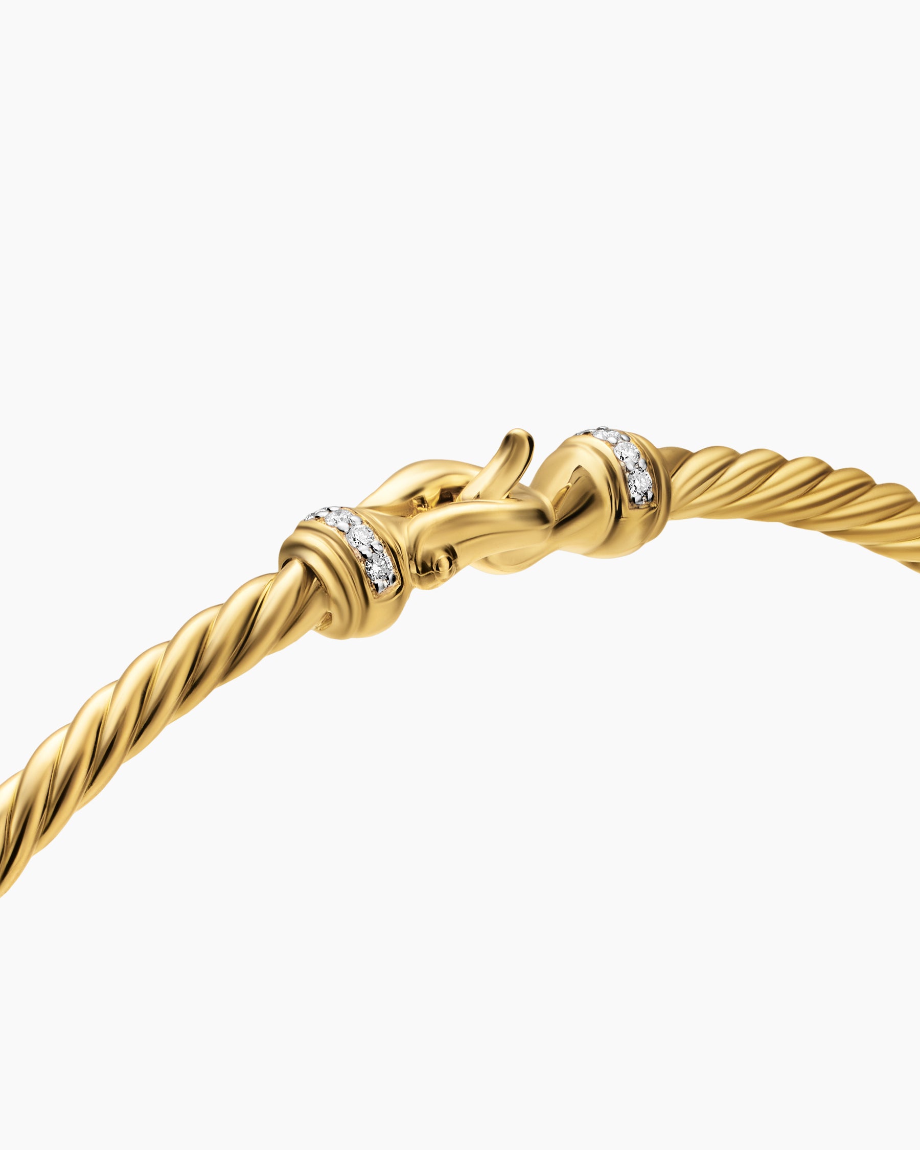 Micro Cablespira Flex Buckle Bracelet in 18K Yellow Gold with Diamonds, 2.6mm - Image 5