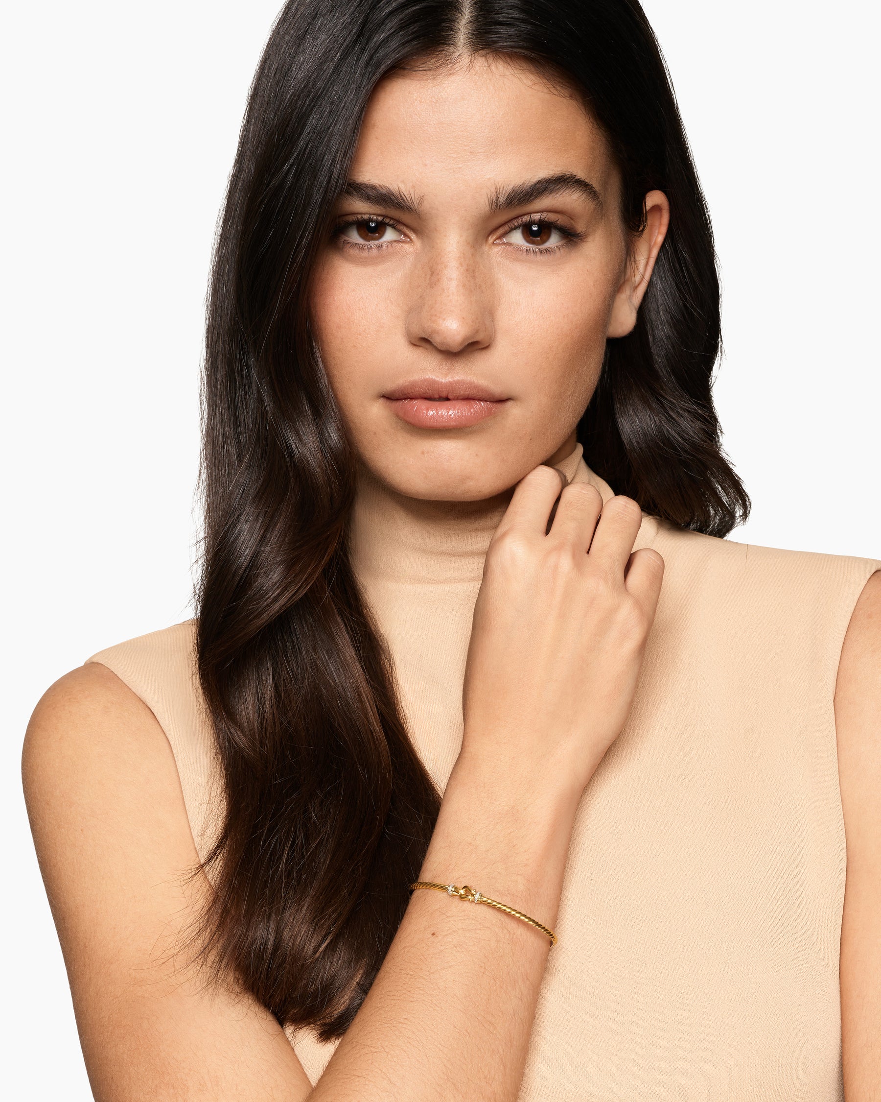 Micro Cablespira Flex Buckle Bracelet in 18K Yellow Gold with Diamonds, 2.6mm - Image 2