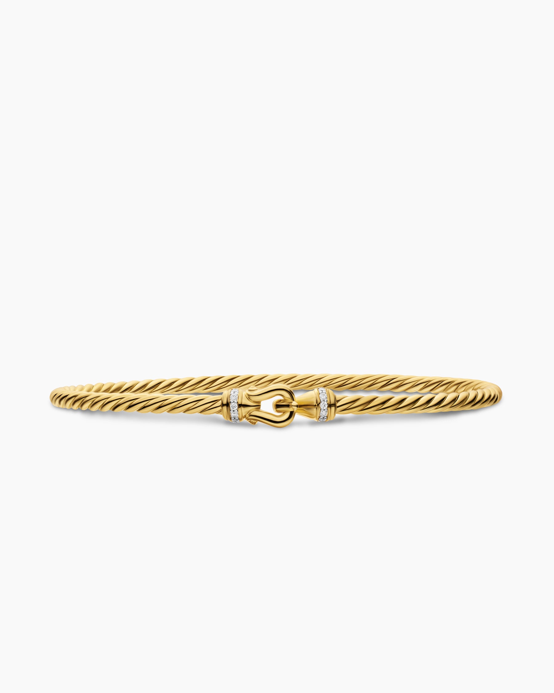 Micro Cablespira Flex Buckle Bracelet in 18K Yellow Gold with Diamonds, 2.6mm