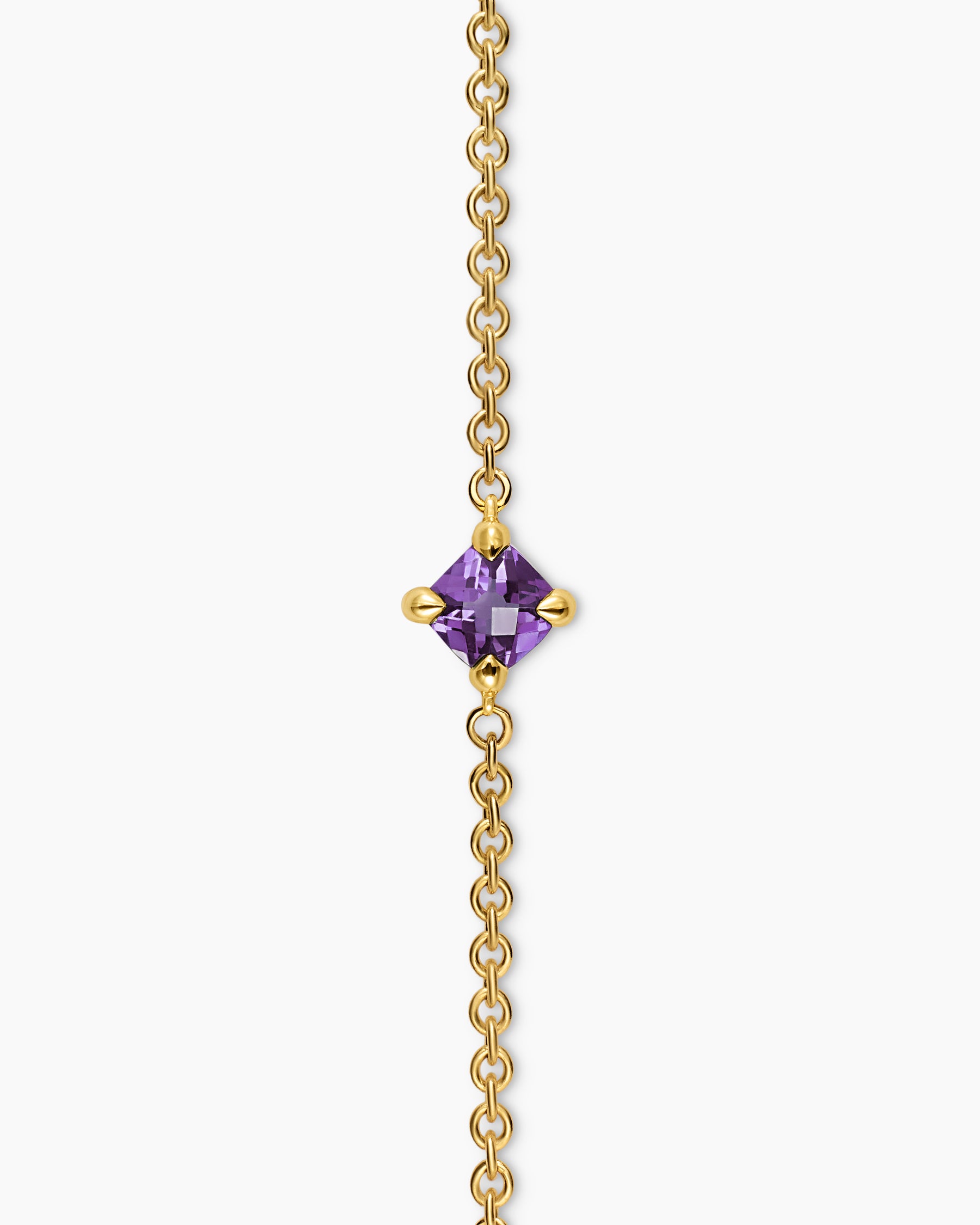 Micro Chatelaine Chain Bracelet in 18K Yellow Gold with Amethyst, 4mm - Image 4