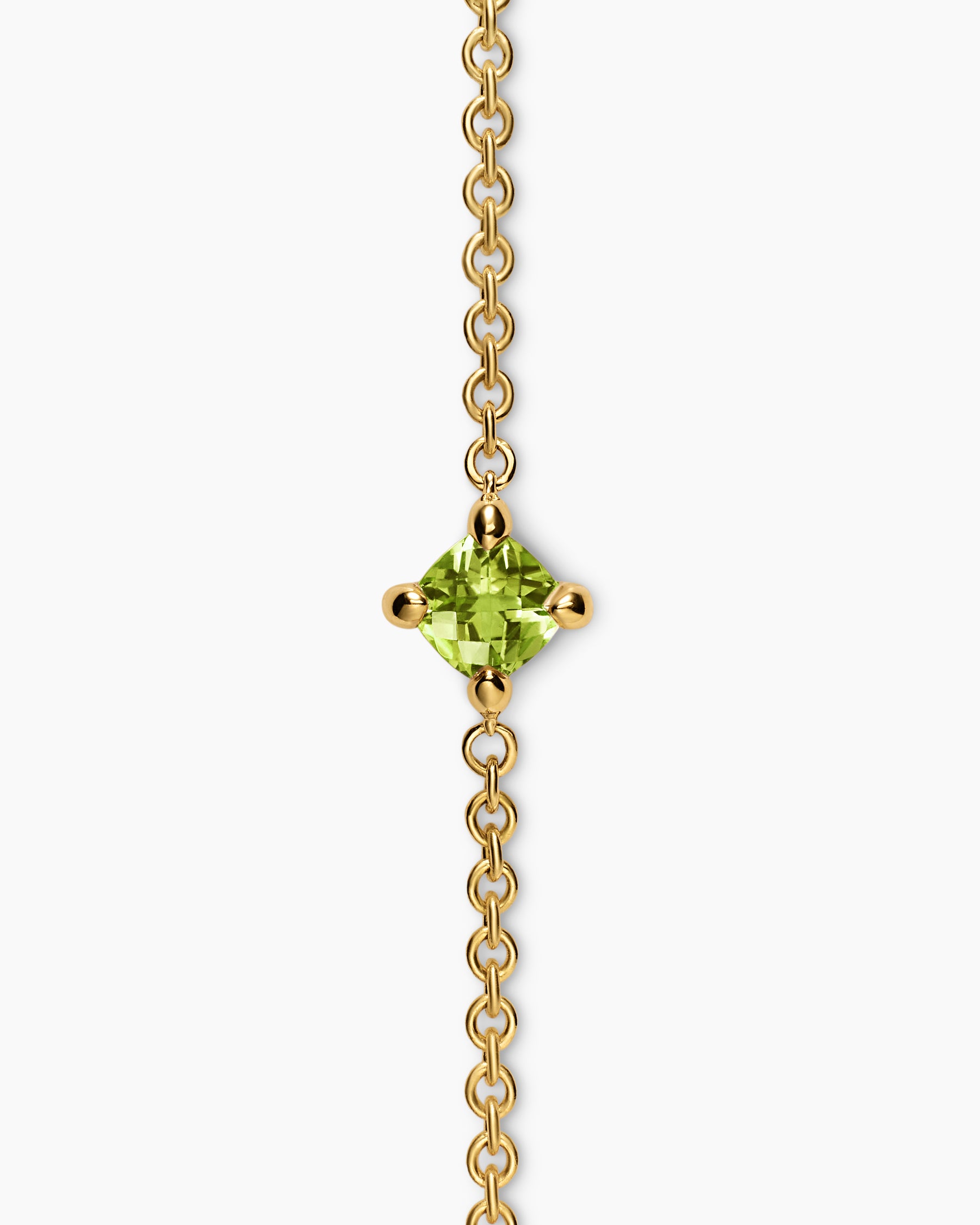 Micro Chatelaine Chain Bracelet in 18K Yellow Gold with Peridot, 4mm - Image 4