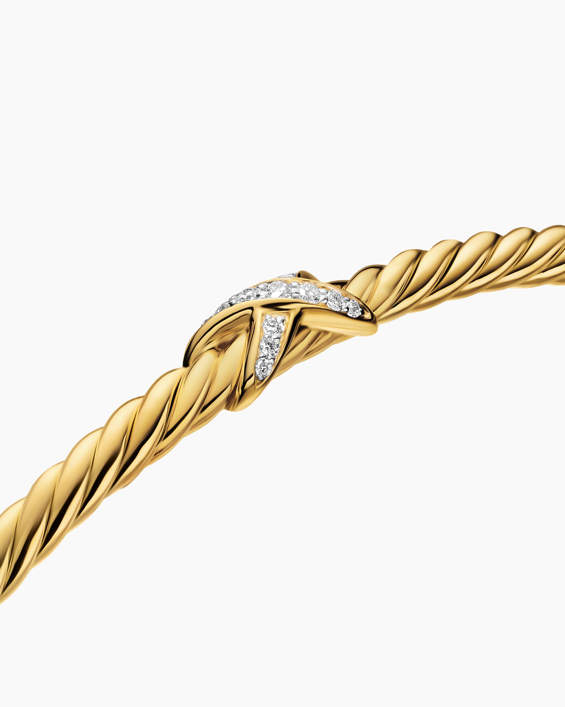 Micro Cablespira Flex X Bracelet in 18K Yellow Gold with Diamonds, 2.6mm - Image 4