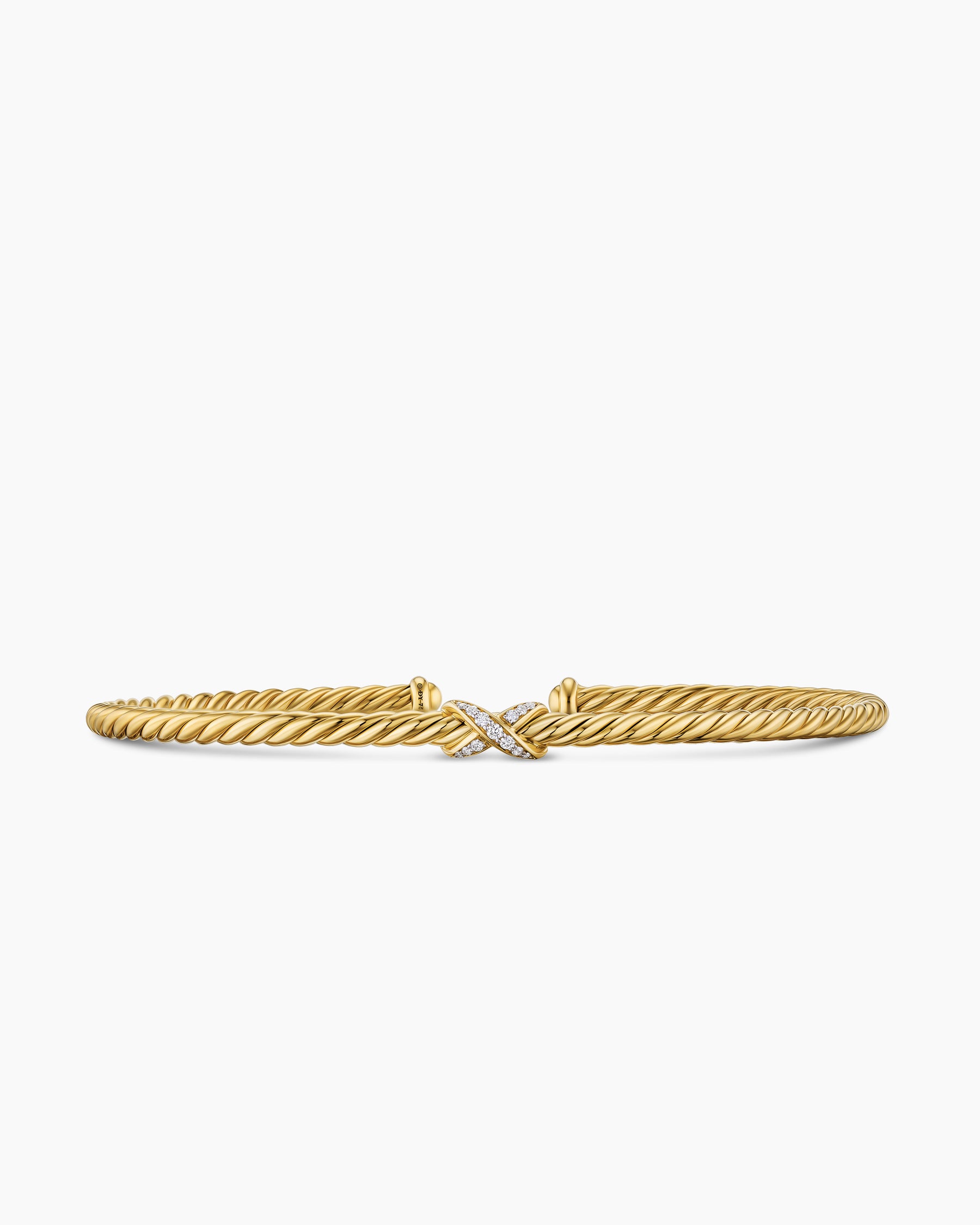 Micro Cablespira Flex X Bracelet in 18K Yellow Gold with Diamonds, 2.6mm