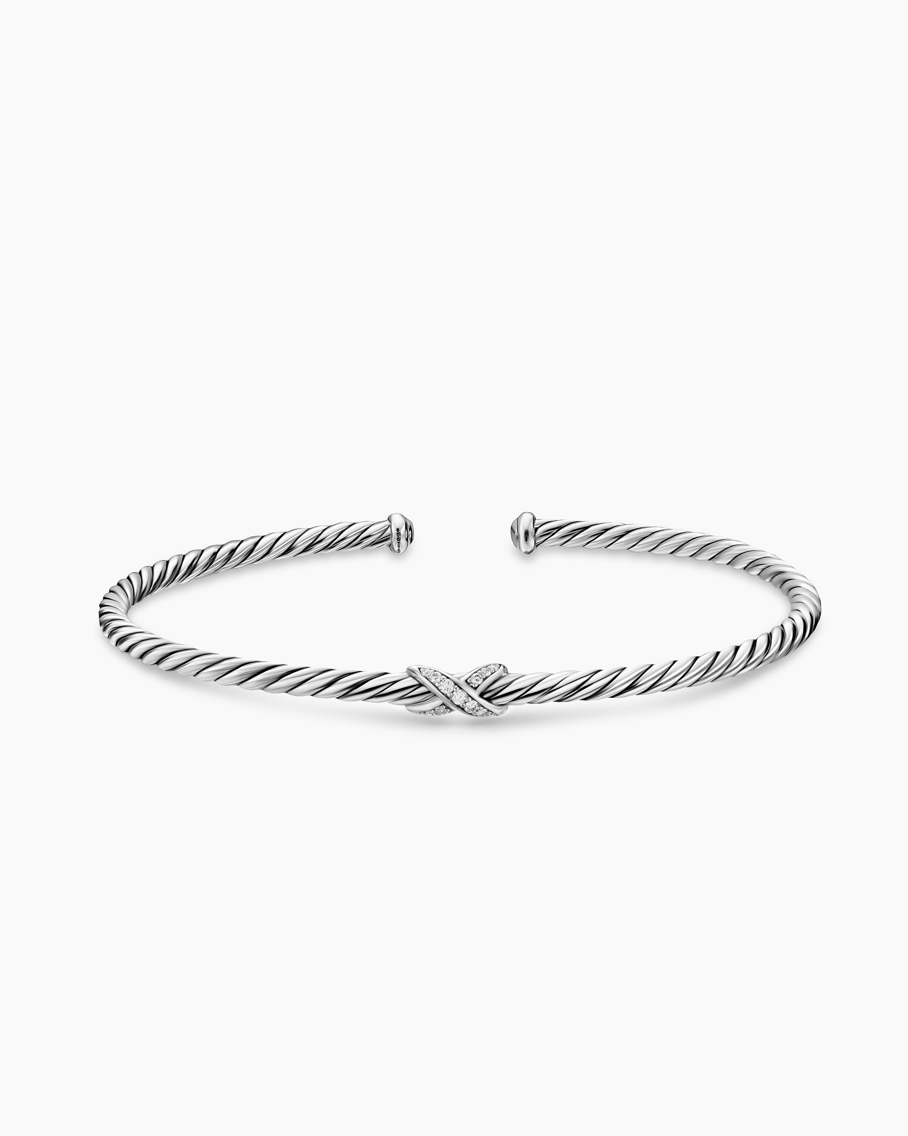 Micro Cable Flex X Bracelet in Sterling Silver with Diamonds, 2.6mm - Image 4