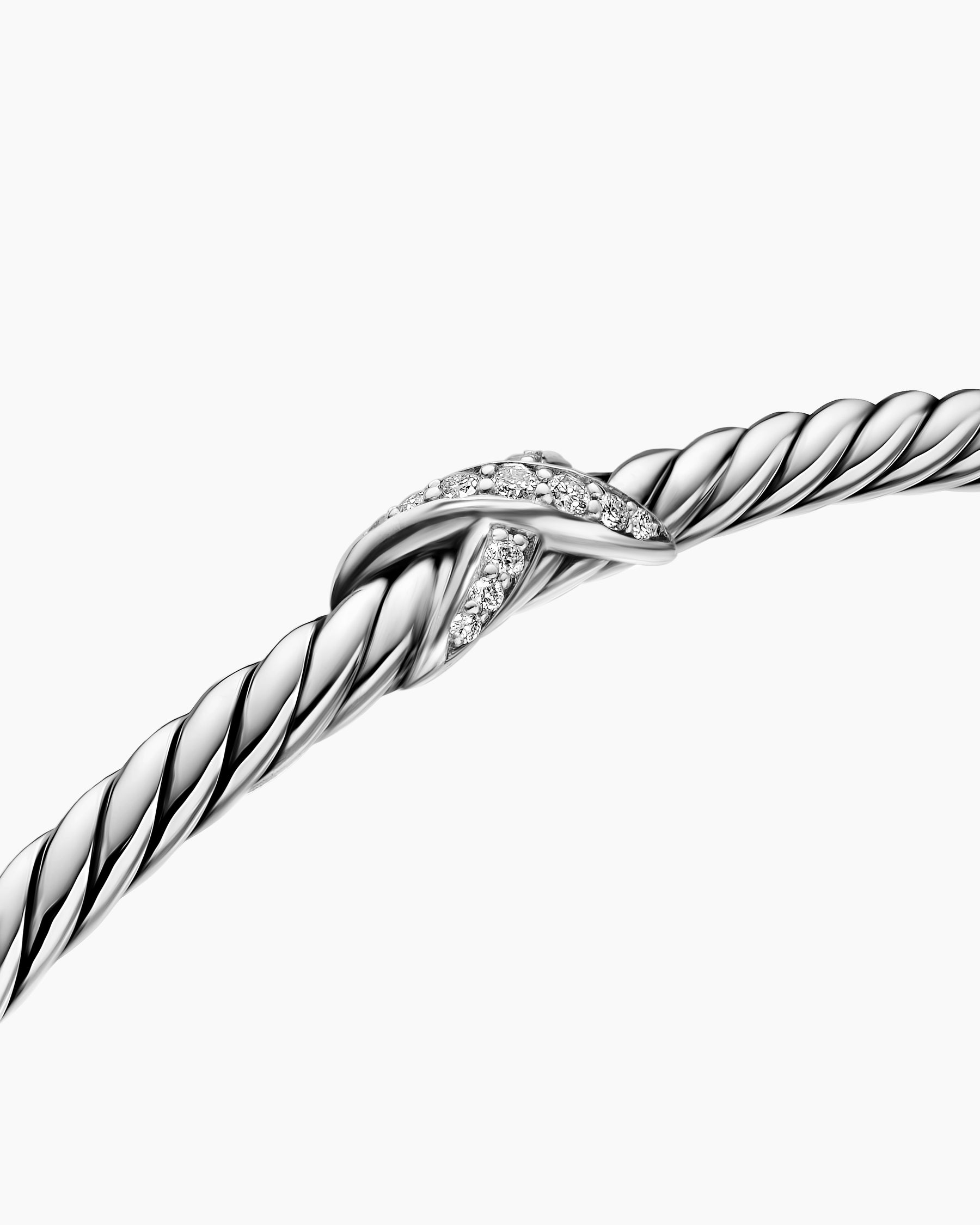 Micro Cable Flex X Bracelet in Sterling Silver with Diamonds, 2.6mm - Image 5