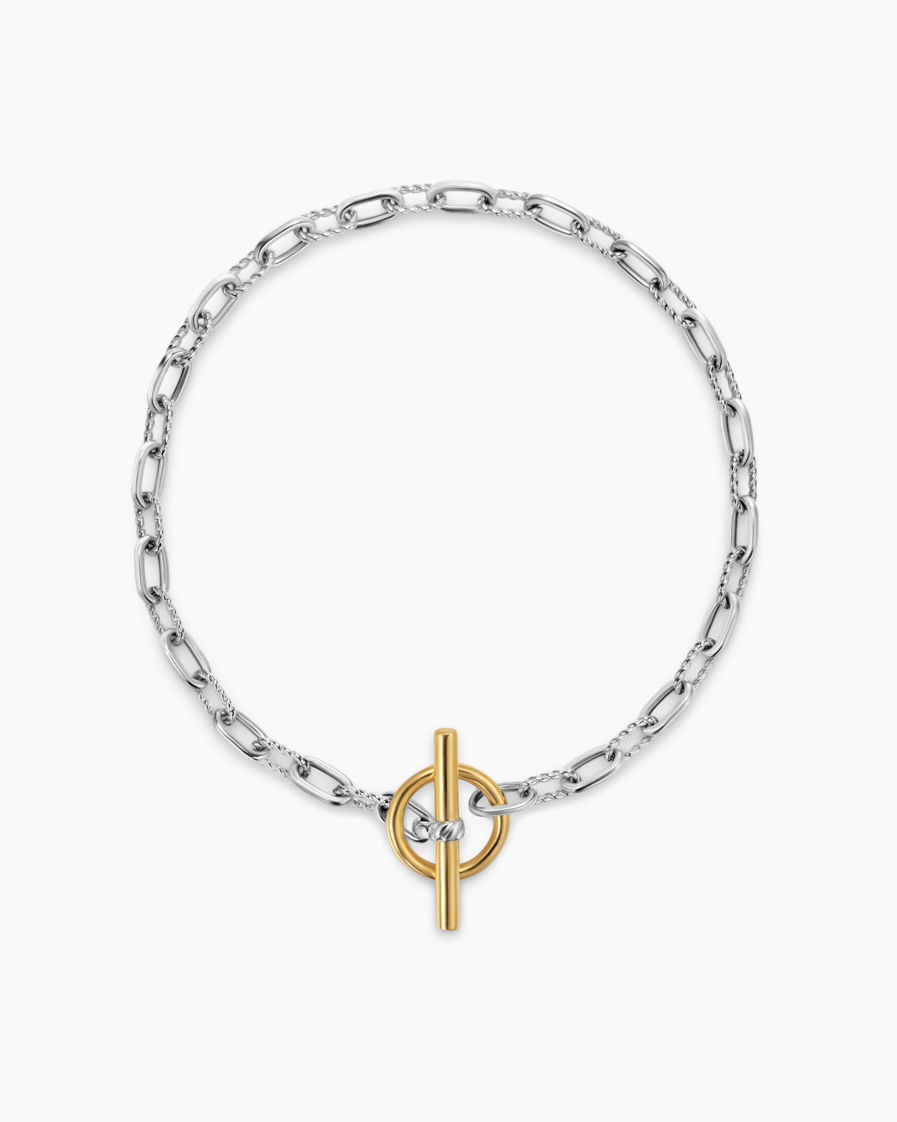DY Madison Toggle Chain Bracelet in Sterling Silver with 18K Yellow Gold, 3mm - Image 3