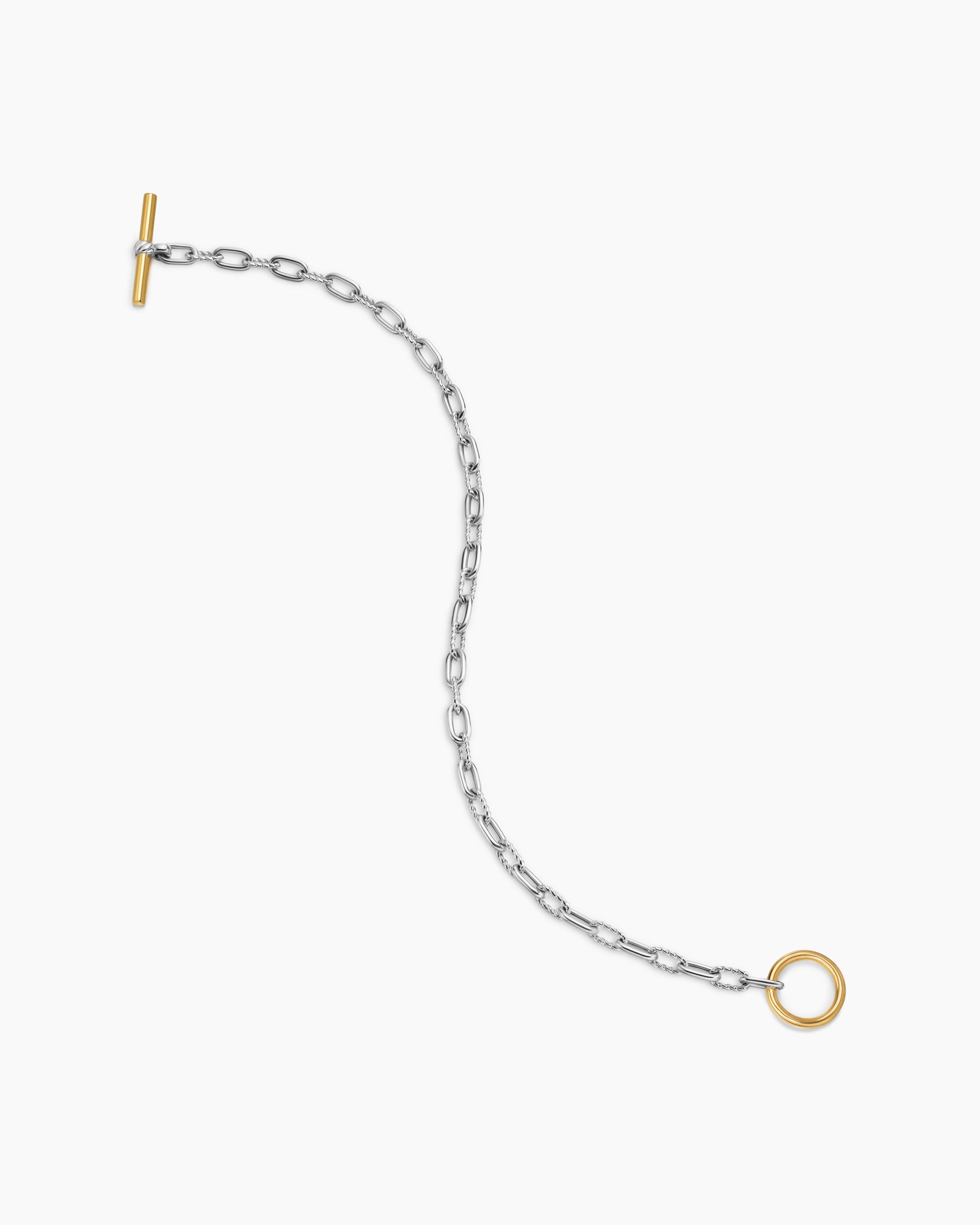 DY Madison Toggle Chain Bracelet in Sterling Silver with 18K Yellow Gold, 3mm - Image 4