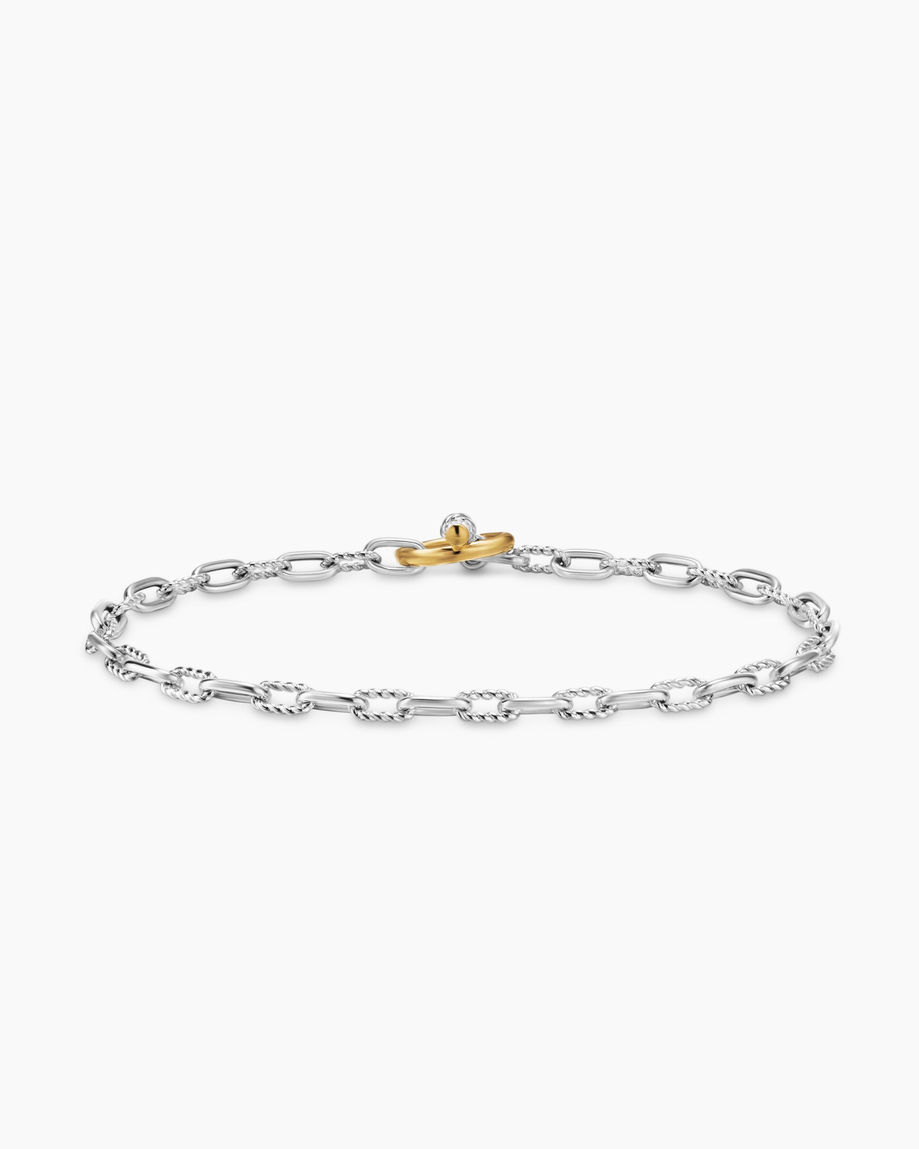 DY Madison Toggle Chain Bracelet in Sterling Silver with 18K Yellow Gold, 3mm - Image 5