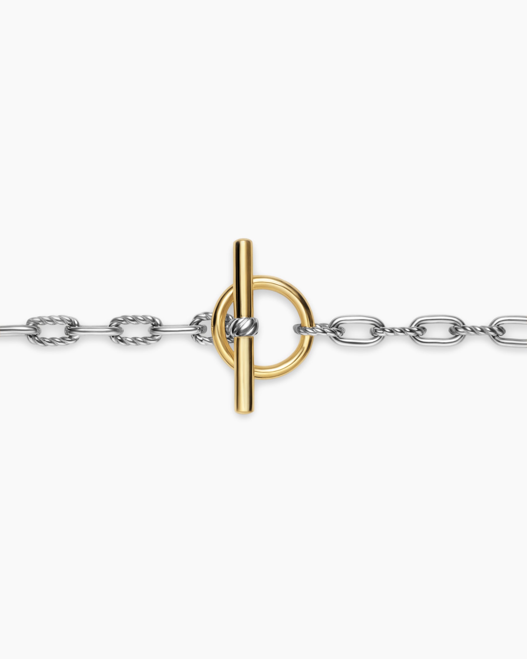 DY Madison Toggle Chain Bracelet in Sterling Silver with 18K Yellow Gold, 3mm - Image 7