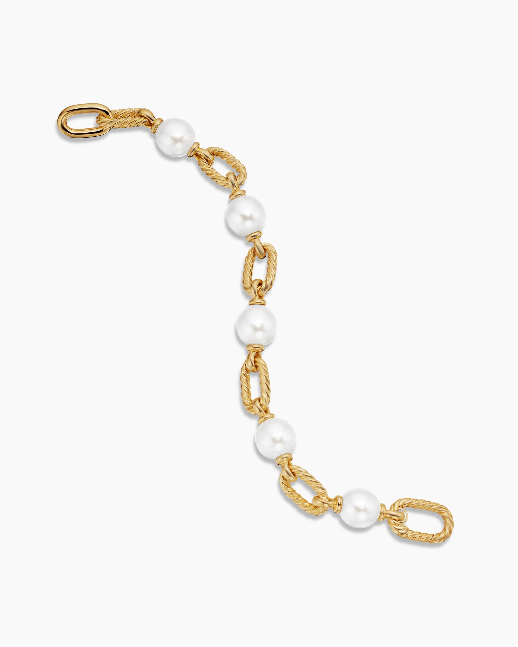 DY Madison Pearl Chain Bracelet in 18K Yellow Gold with Pearls, 11mm - Image 4