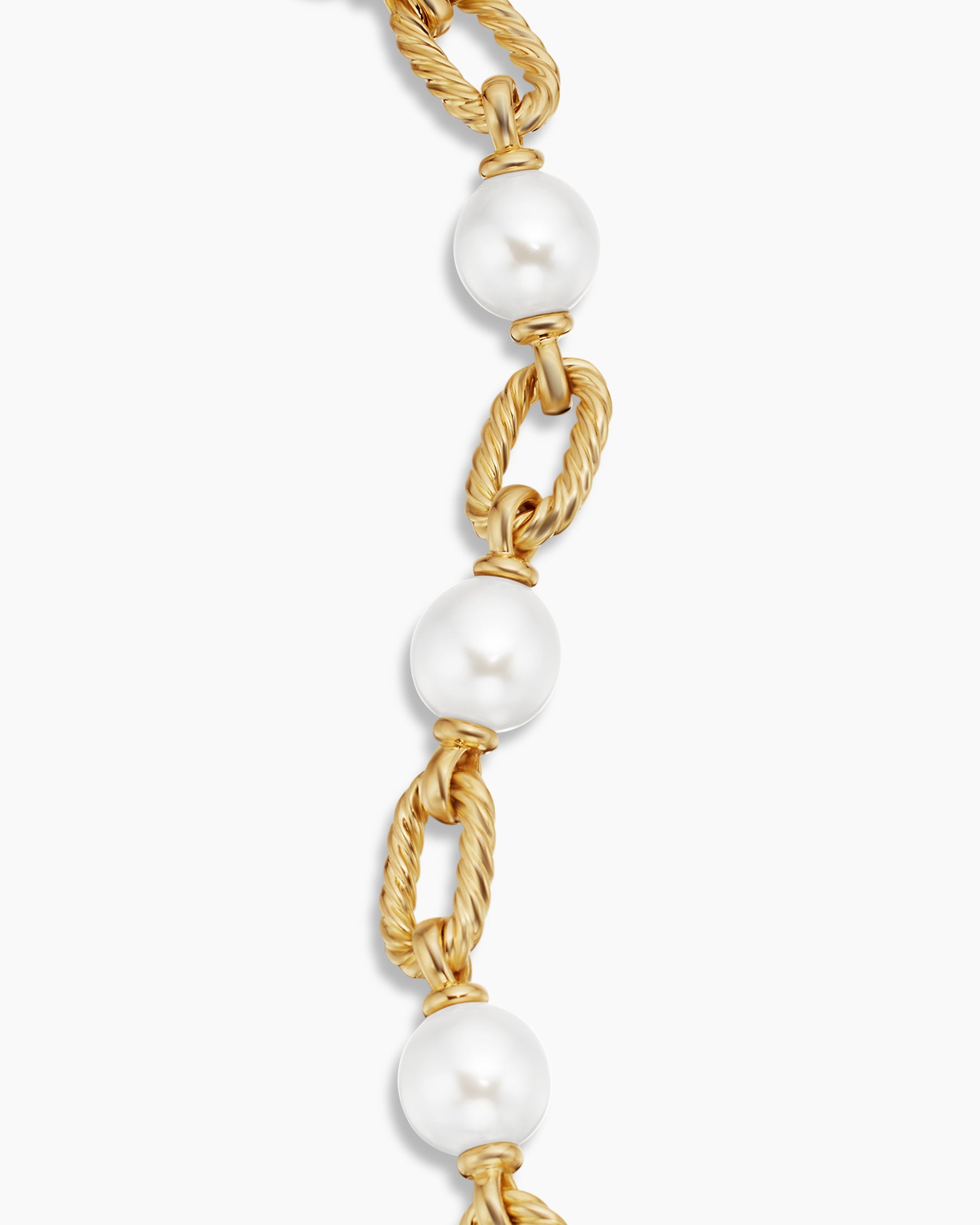 DY Madison Pearl Chain Bracelet in 18K Yellow Gold with Pearls, 11mm - Image 6