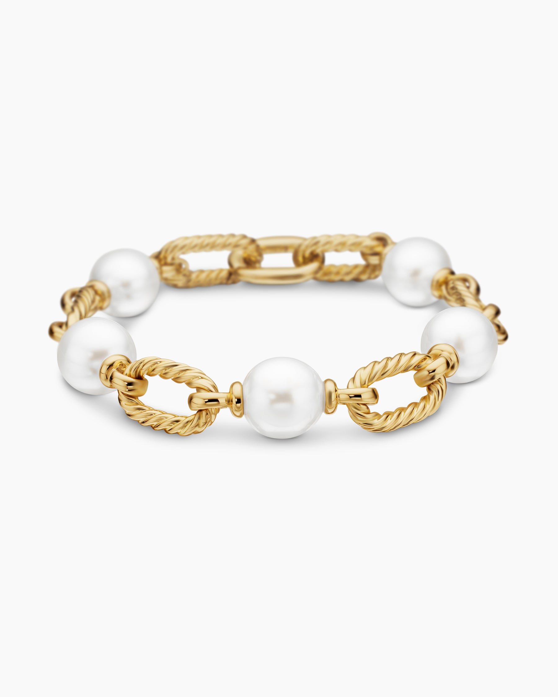 DY Madison Pearl Chain Bracelet in 18K Yellow Gold with Pearls, 11mm