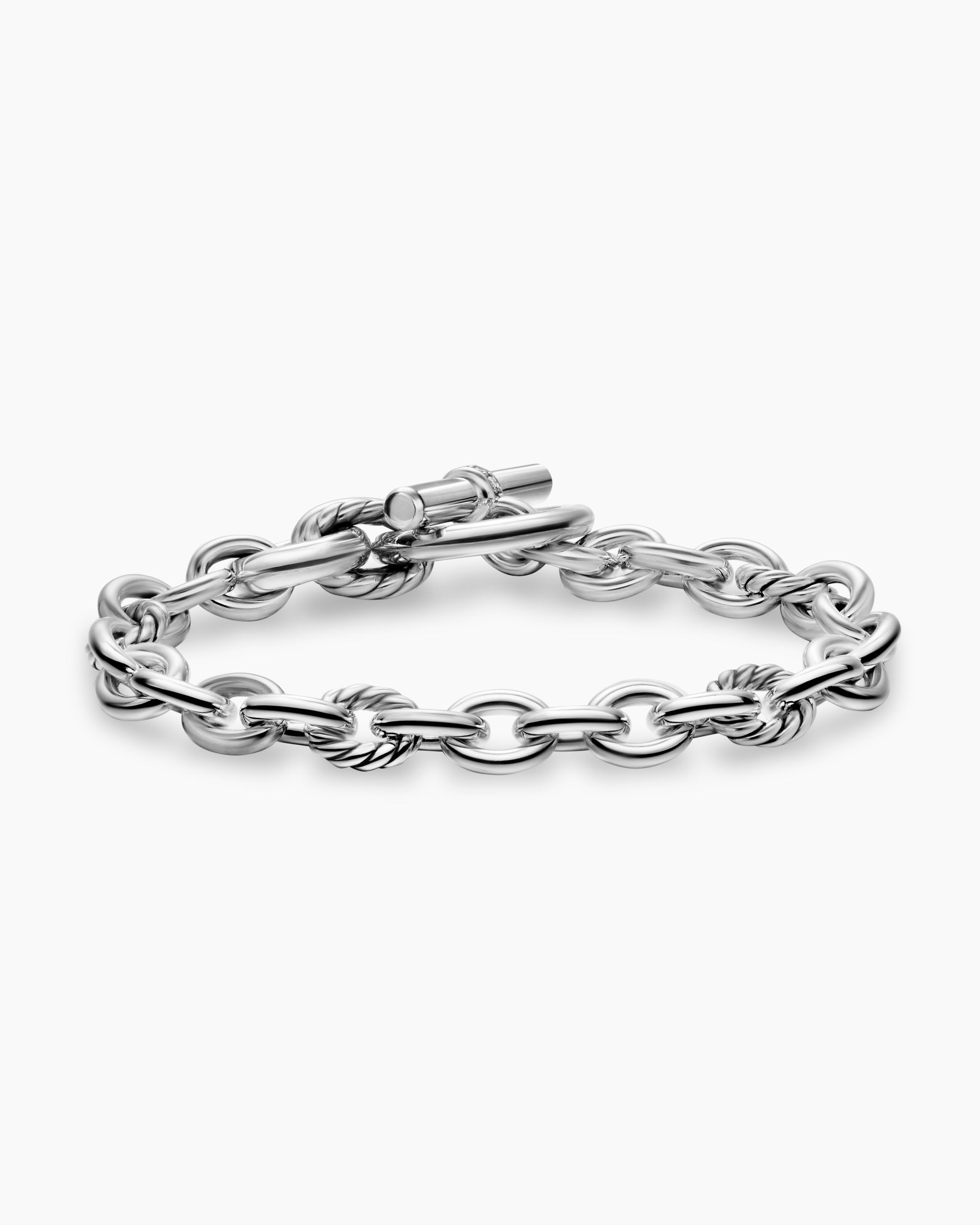 DY Mercer Toggle Chain Bracelet in Sterling Silver with Diamonds, 8mm - Image 4