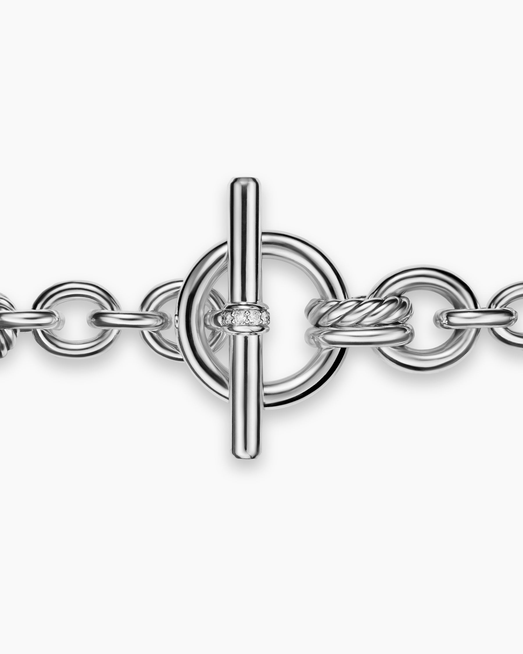 DY Mercer Toggle Chain Bracelet in Sterling Silver with Diamonds, 8mm - Image 6