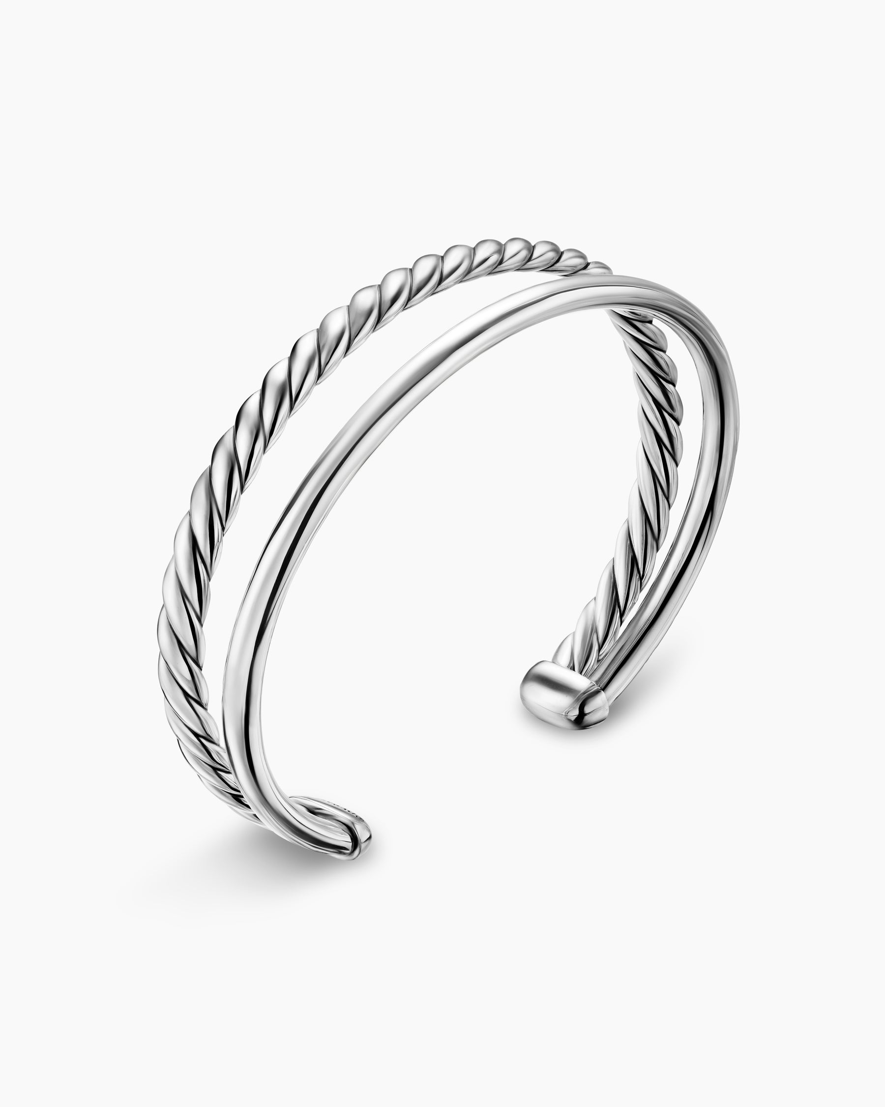 DY Mercer Two Row Cuff Bracelet in Sterling Silver, 8mm - Image 3