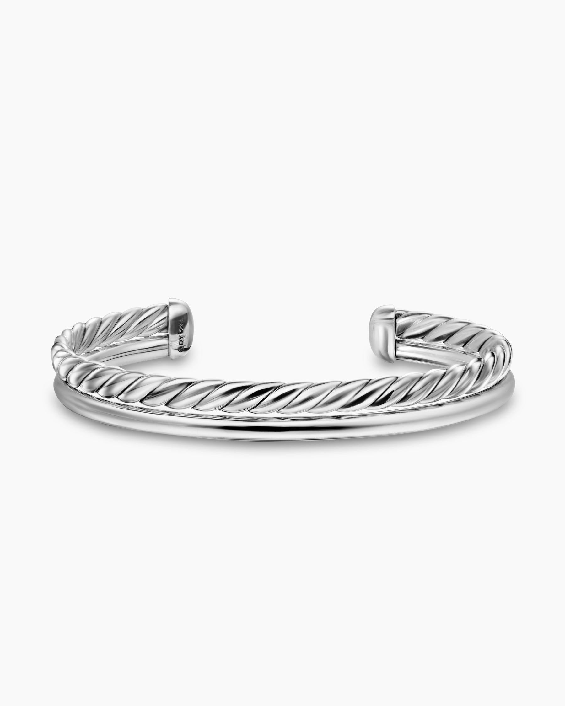 DY Mercer Two Row Cuff Bracelet in Sterling Silver, 8mm - Image 4