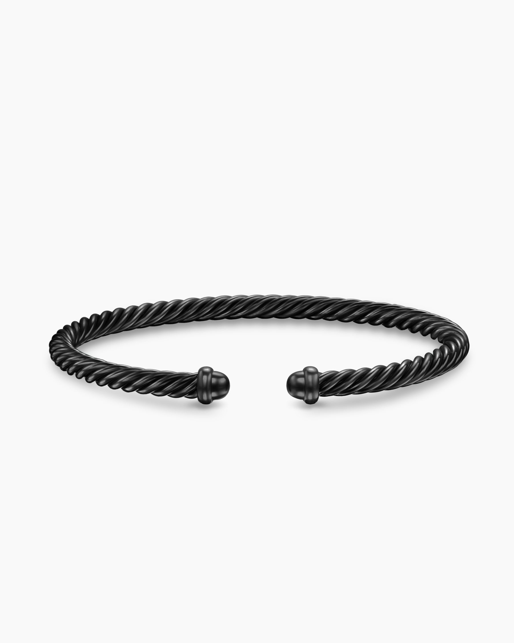 Classic Cable Bracelet in Black Aluminum, 4mm - Image 4