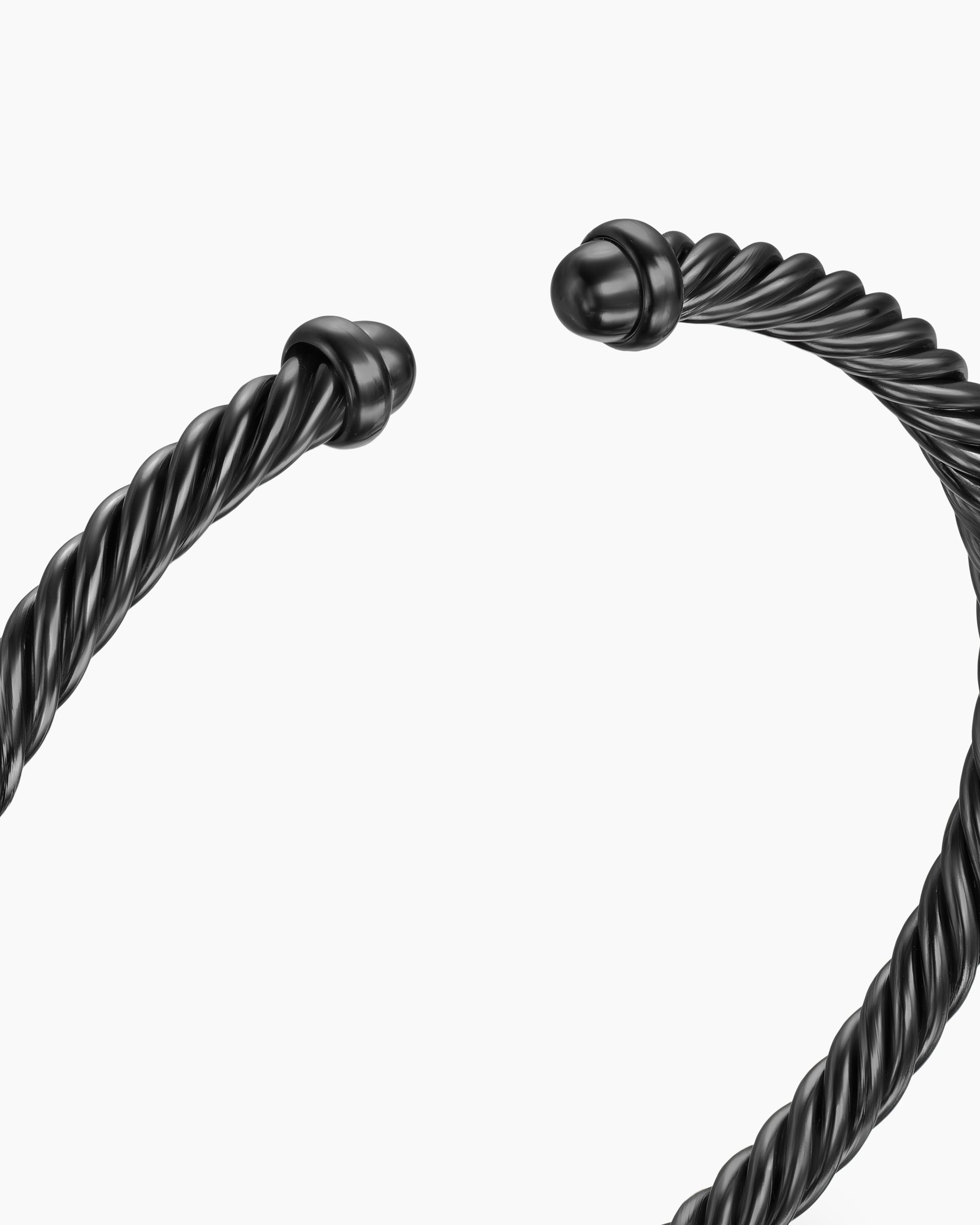 Classic Cable Bracelet in Black Aluminum, 4mm - Image 5
