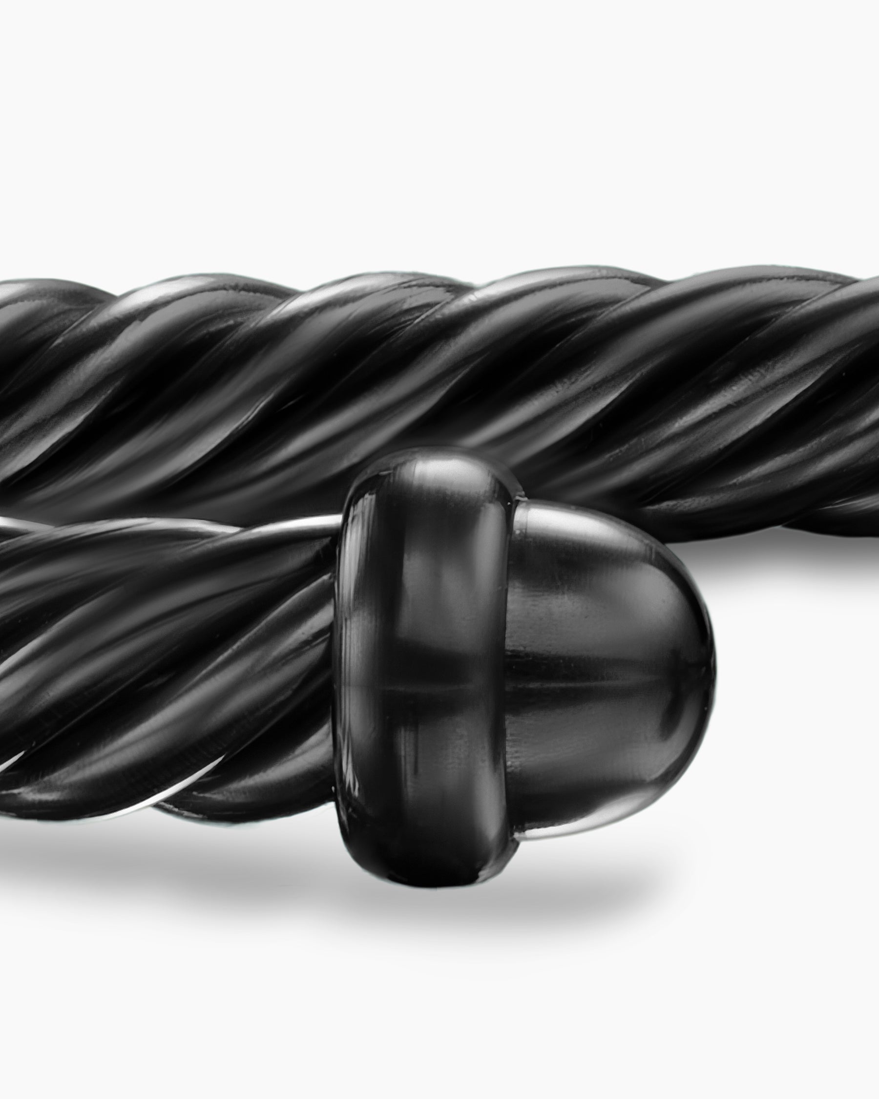 Classic Cable Bracelet in Black Aluminum, 4mm - Image 6
