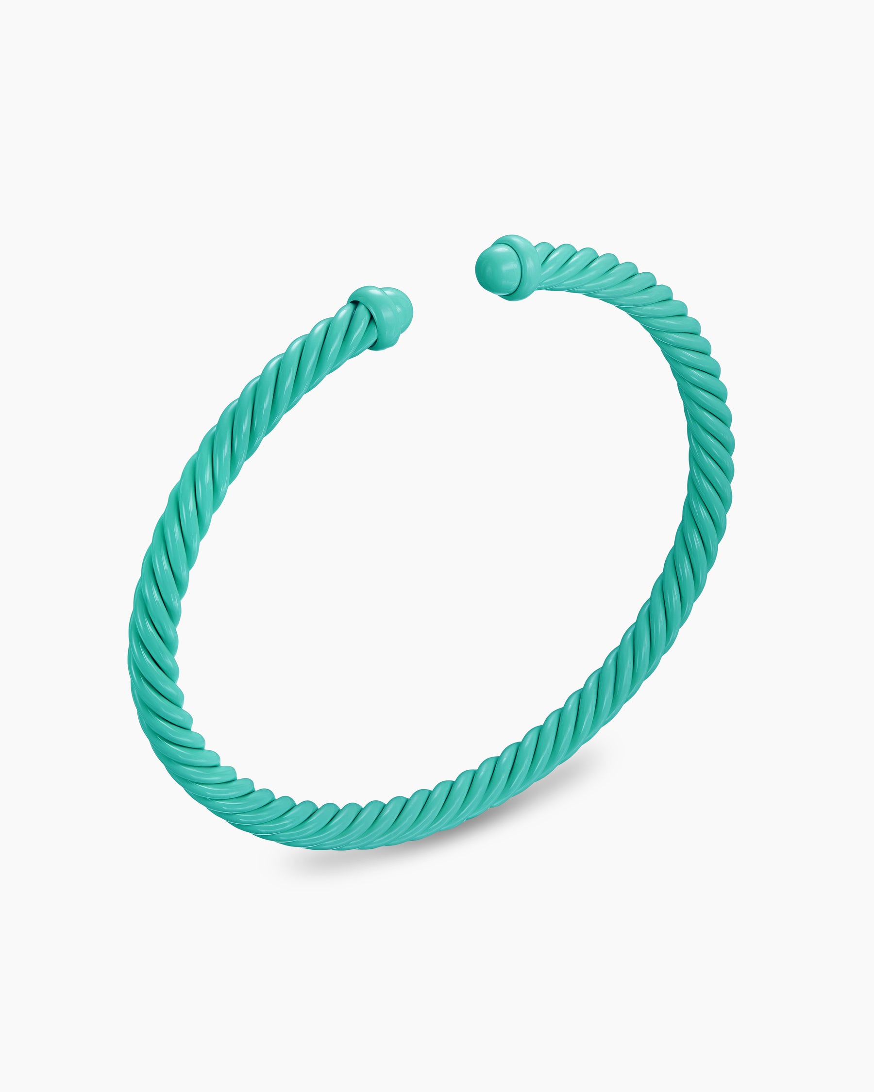 Classic Cable Bracelet in Turquoise Aluminum, 4mm - Image 3