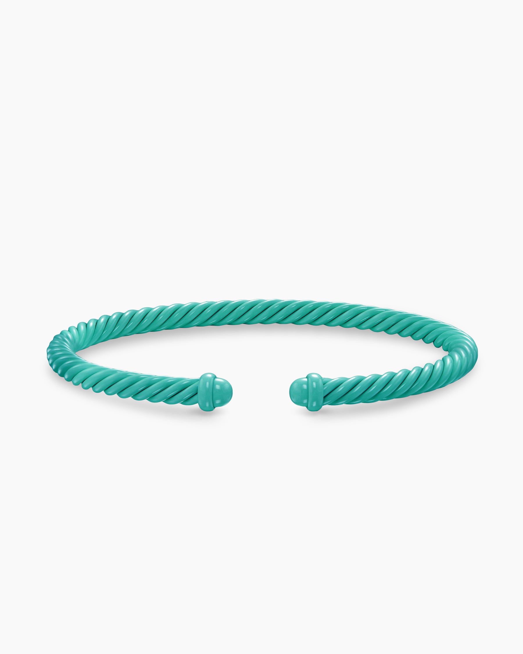 Classic Cable Bracelet in Turquoise Aluminum, 4mm - Image 4