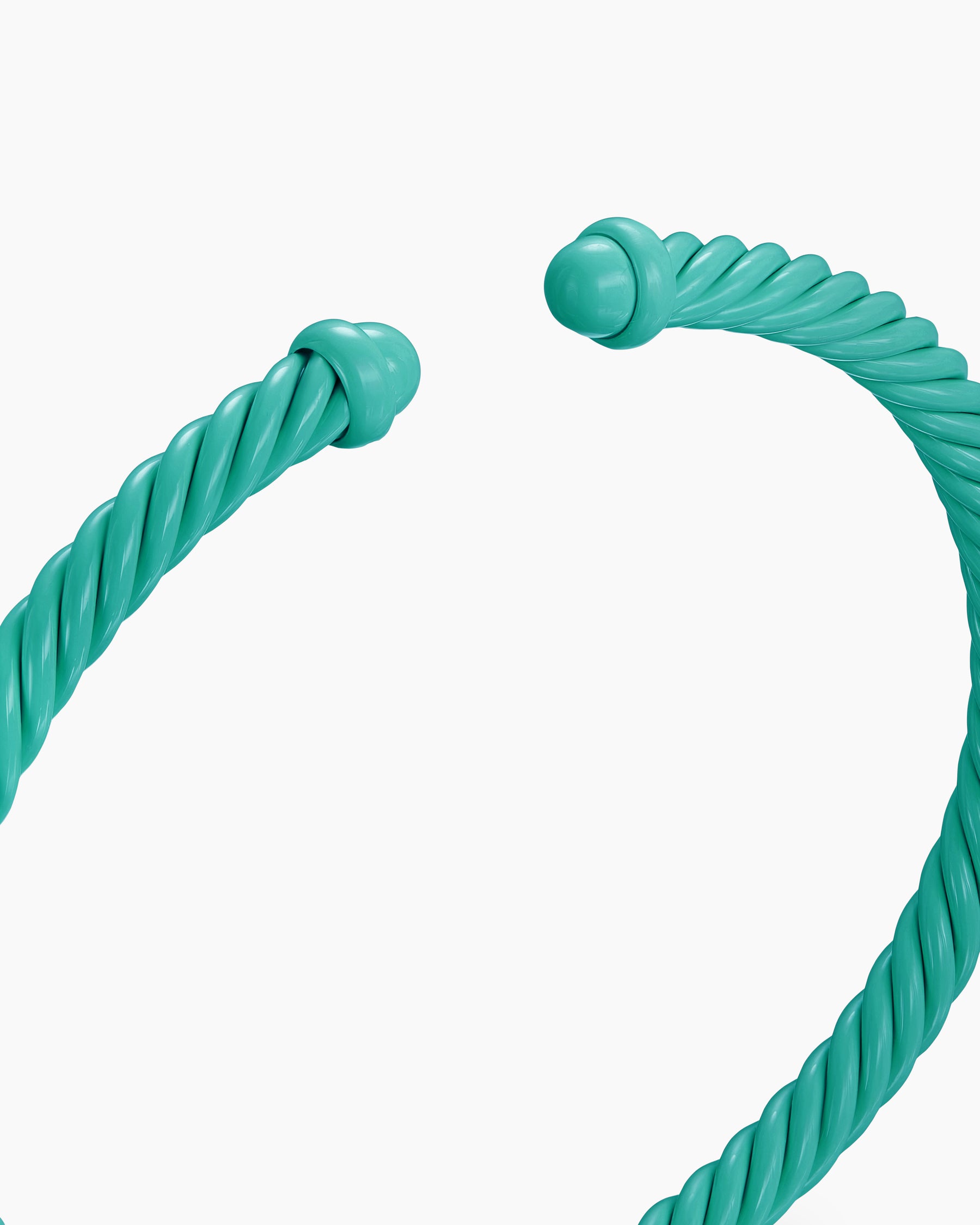 Classic Cable Bracelet in Turquoise Aluminum, 4mm - Image 5