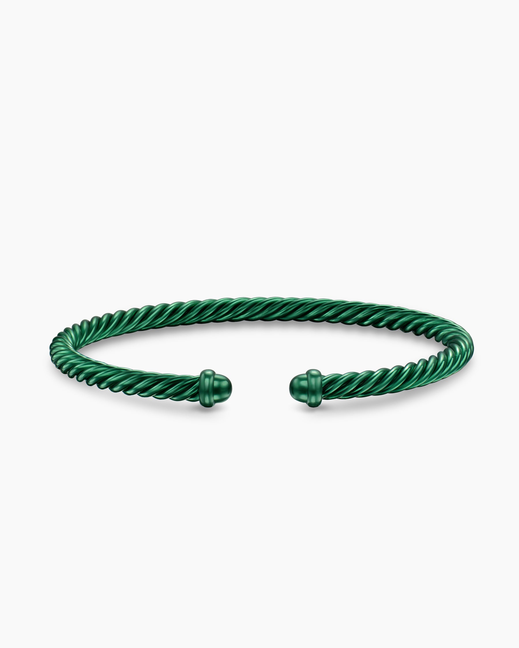 Classic Cable Bracelet in Green Aluminum, 4mm - Image 4