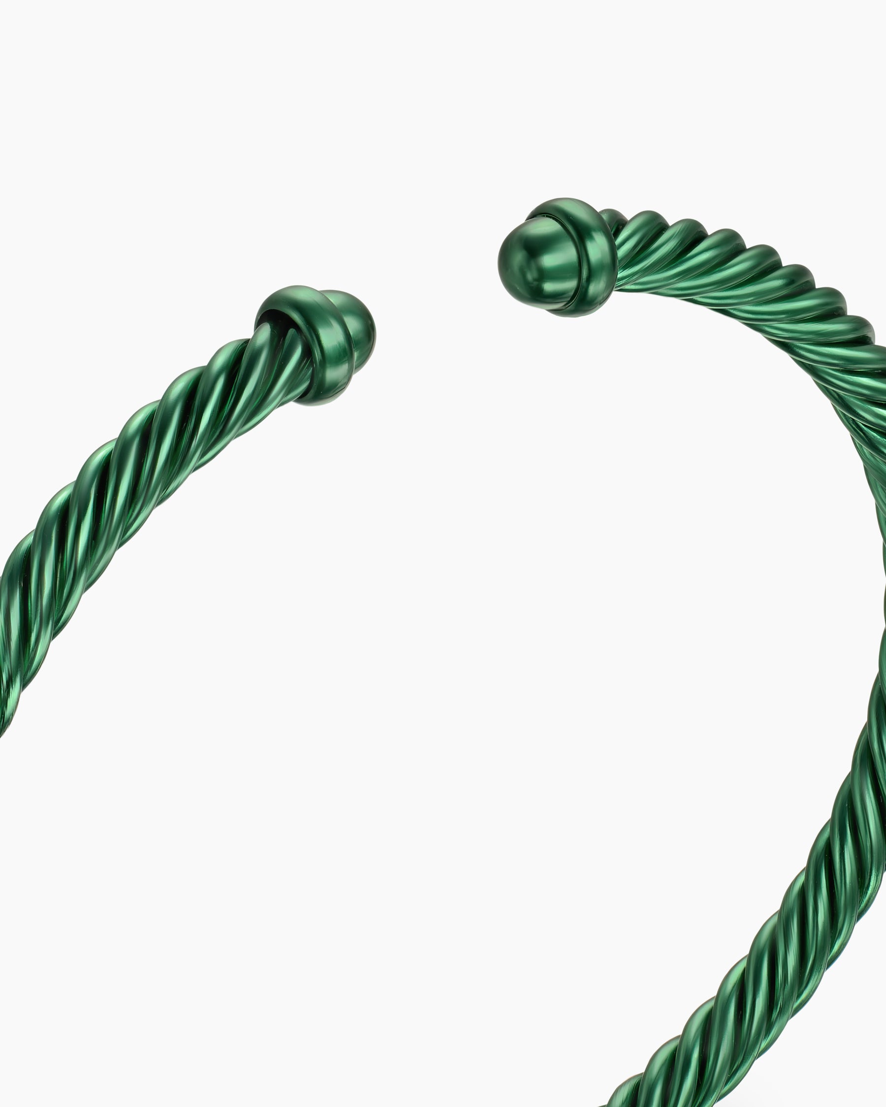 Classic Cable Bracelet in Green Aluminum, 4mm - Image 5