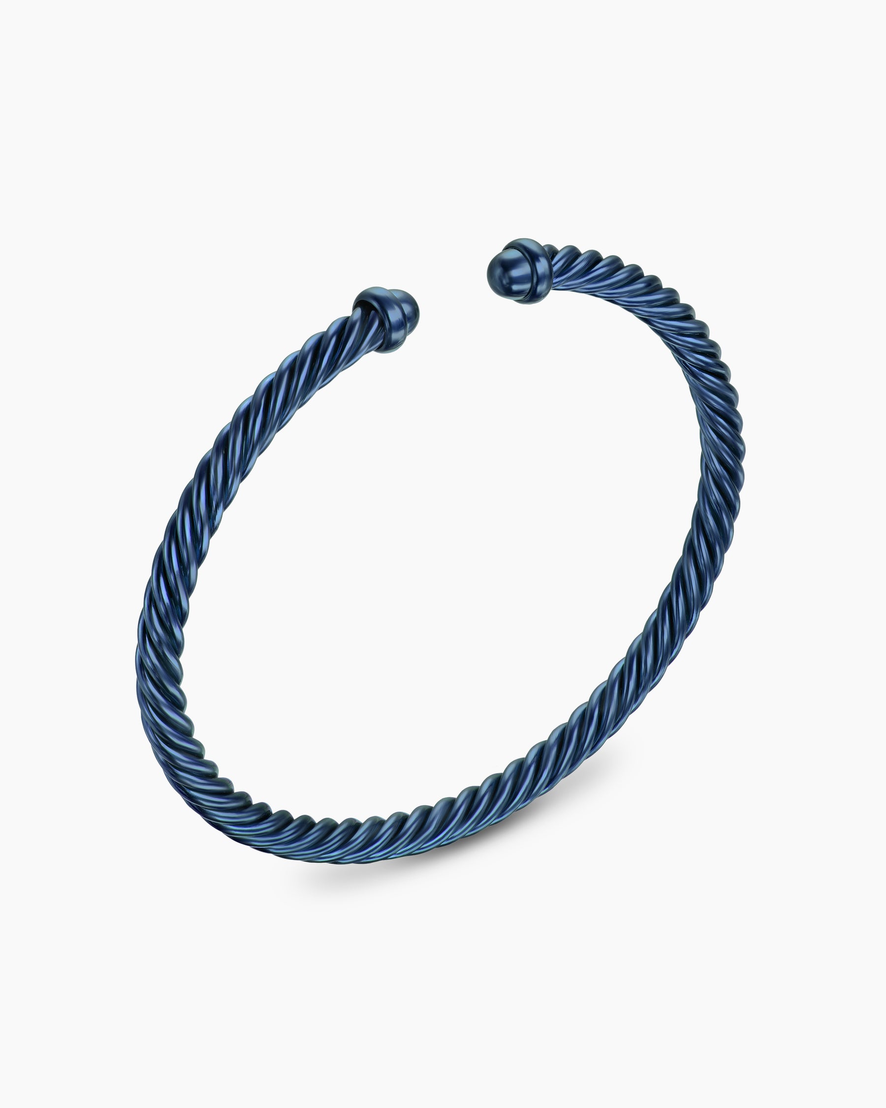 Classic Cable Bracelet in Navy Aluminum, 4mm - Image 3