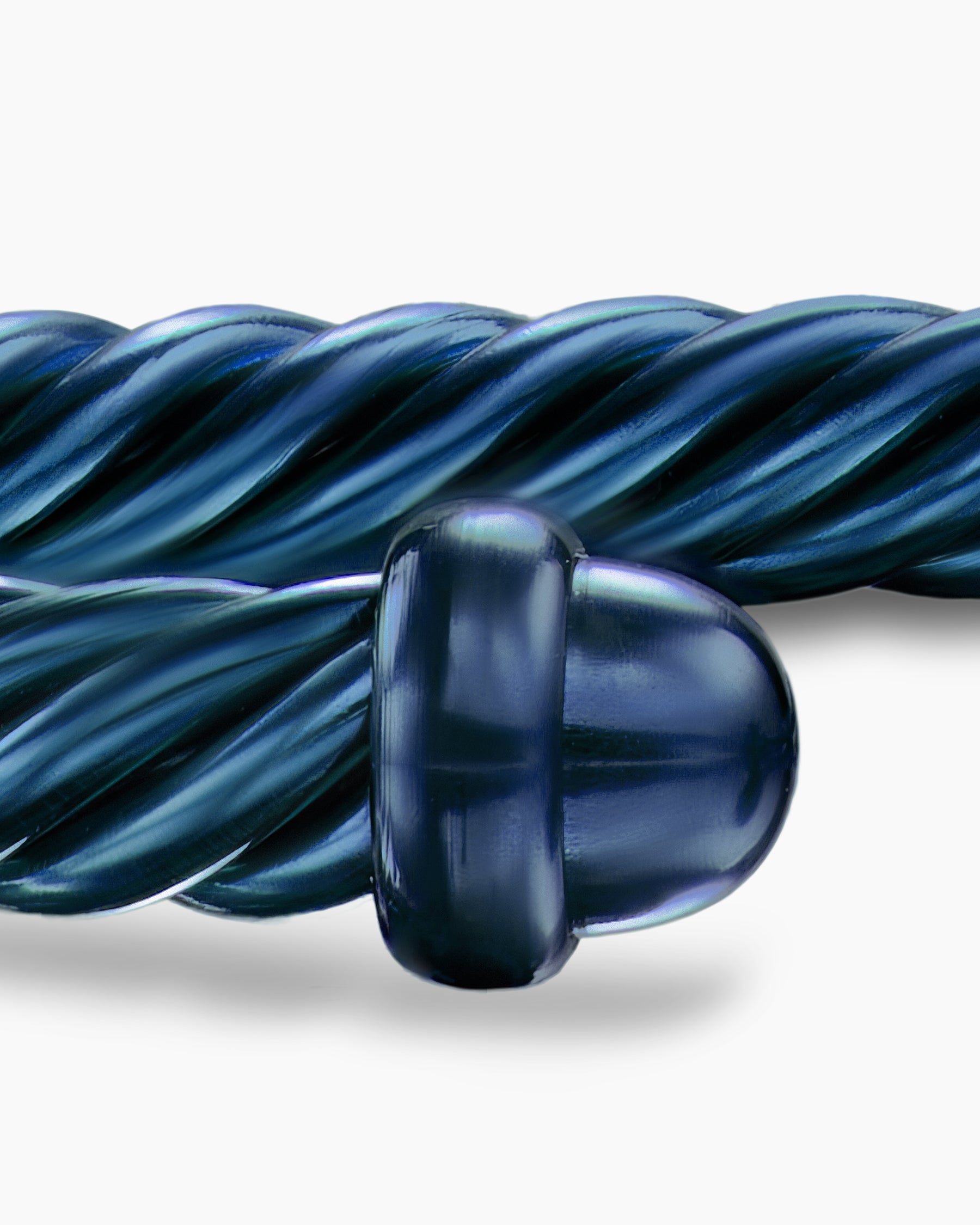 Classic Cable Bracelet in Navy Aluminum, 4mm - Image 6