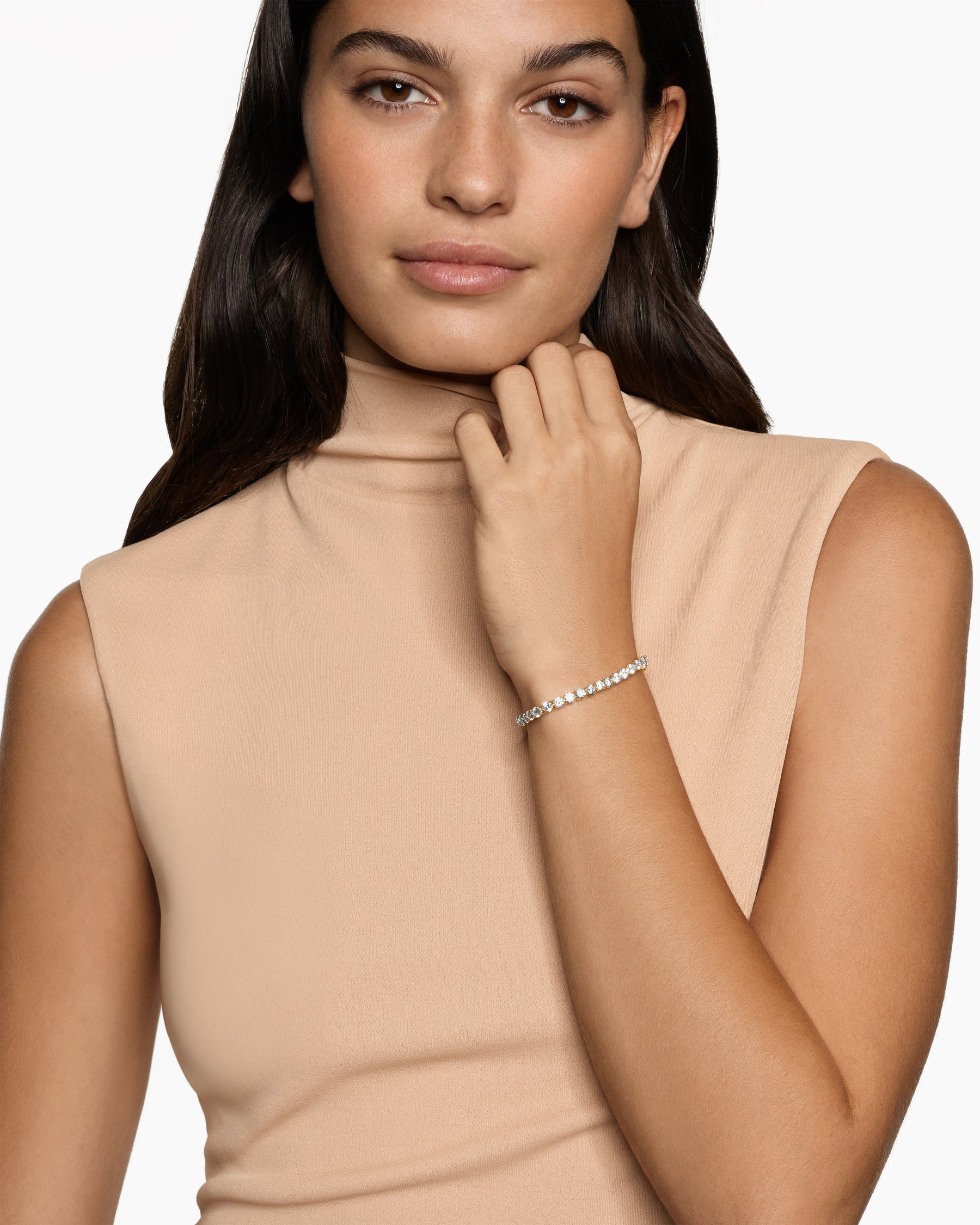 Alternative view of Tennis Bracelet in 18K Yellow Gold with Diamonds, 4mm