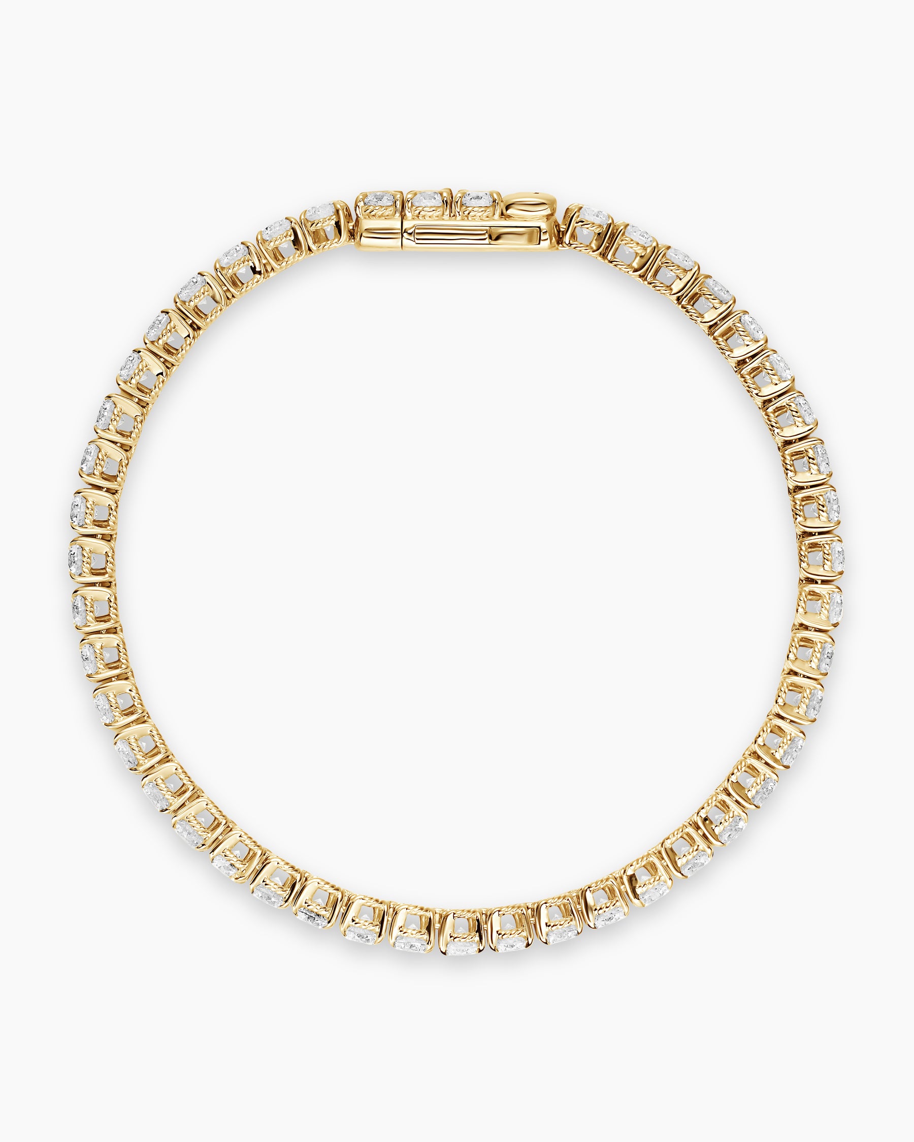 Tennis Bracelet in 18K Yellow Gold with Diamonds, 3.8mm - Image 3