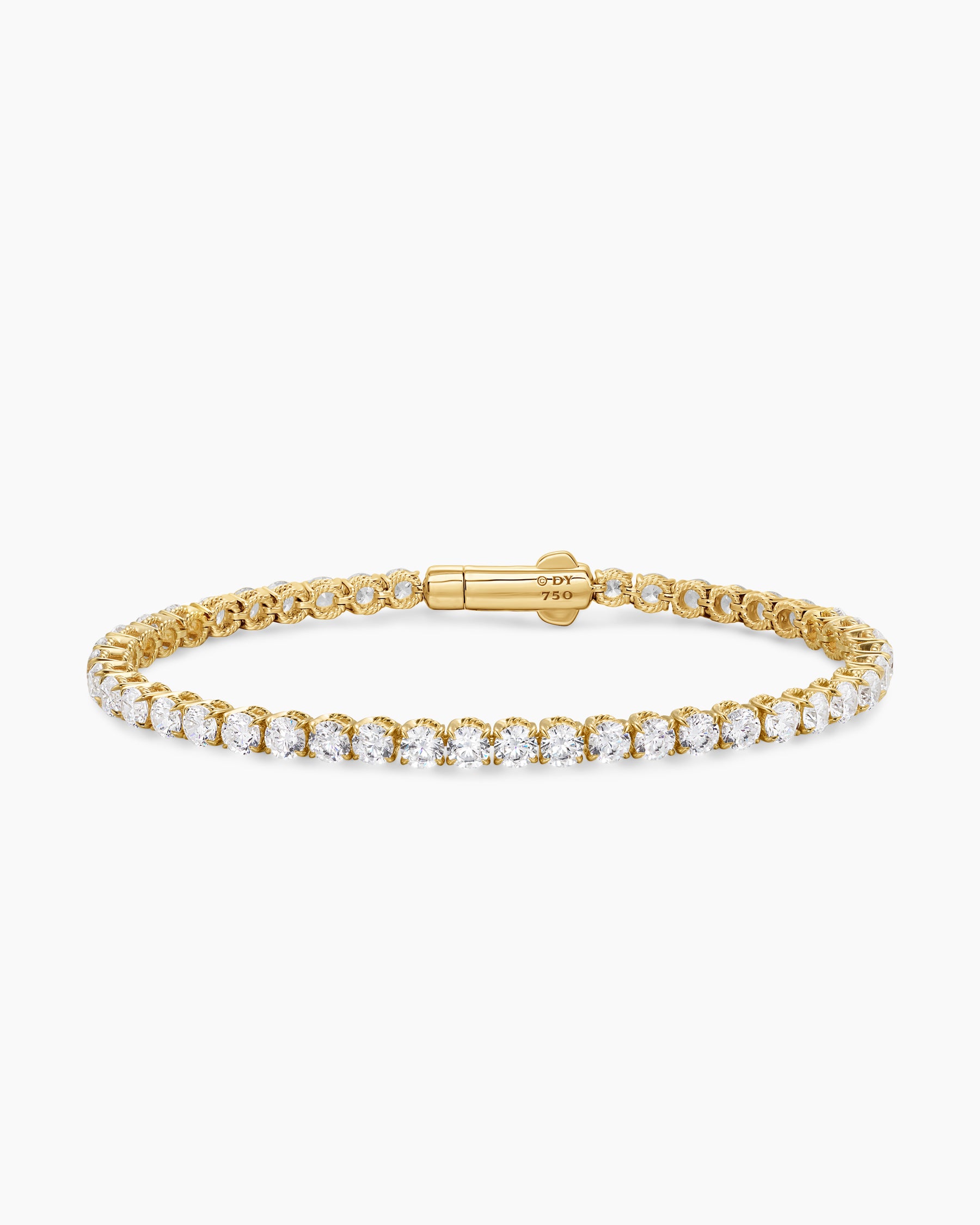 Tennis Bracelet in 18K Yellow Gold with Diamonds, 3.8mm