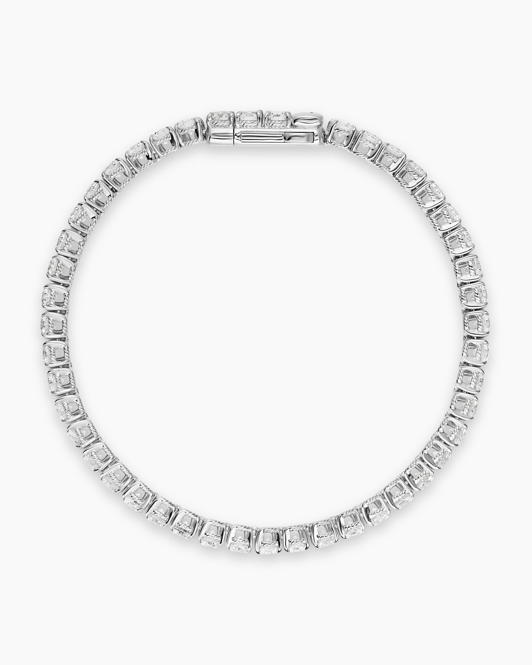 Tennis Bracelet in 18K White Gold with Diamonds, 3.8mm - Image 3